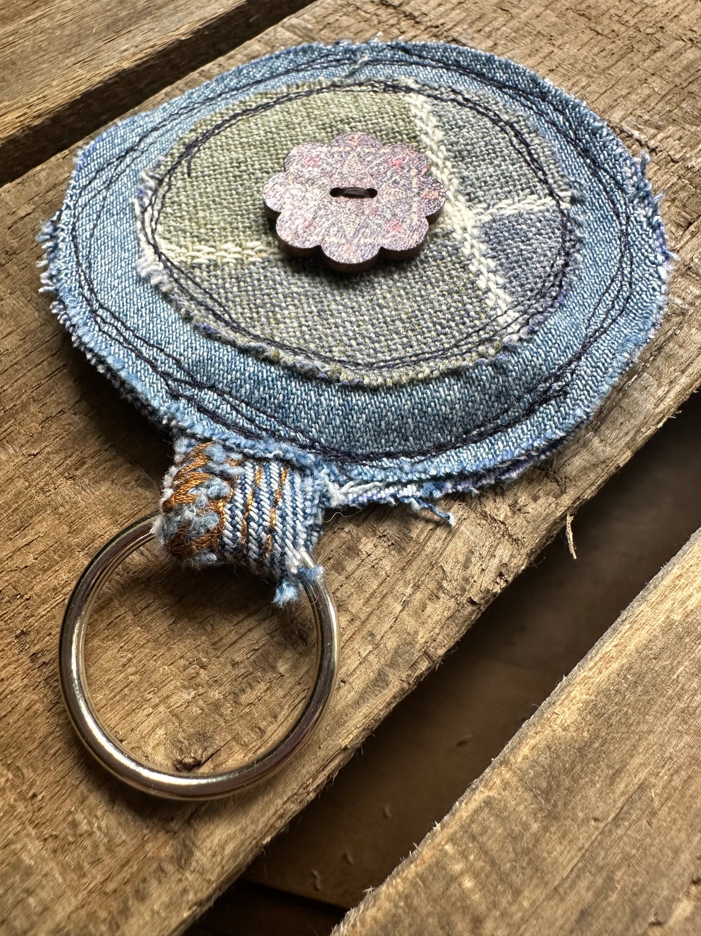 Denim Scrappy Key Ring