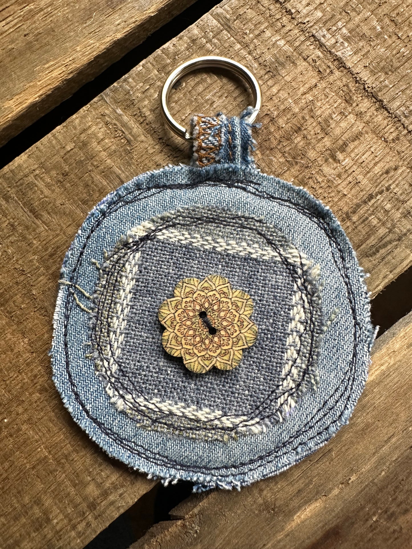 Denim Scrappy Key Ring