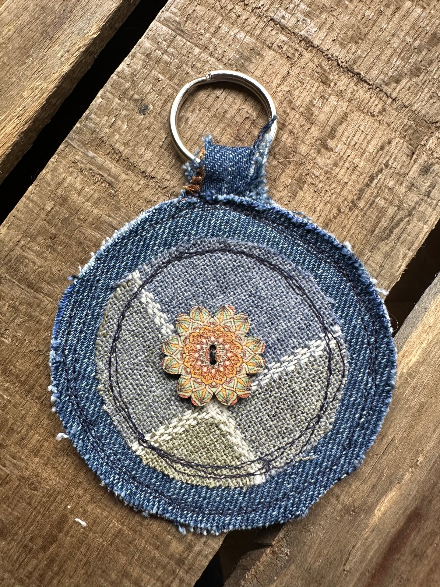 Denim Scrappy Key Ring