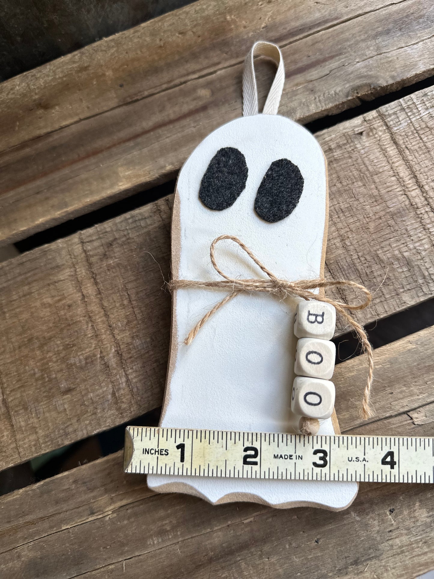 Ghost Wood Hanger or Sitter—BOO