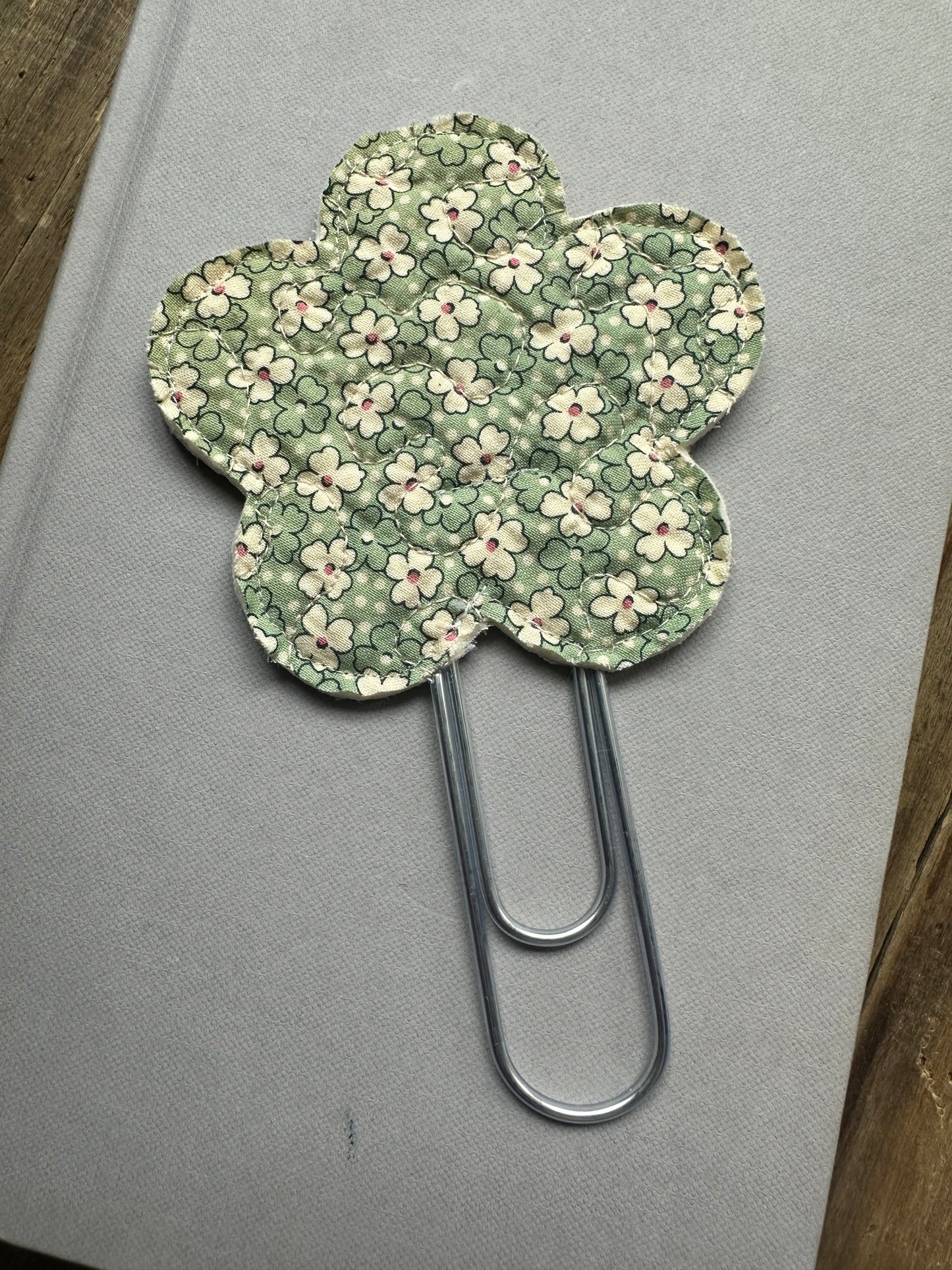 Flower Clip + Patch Bookmark