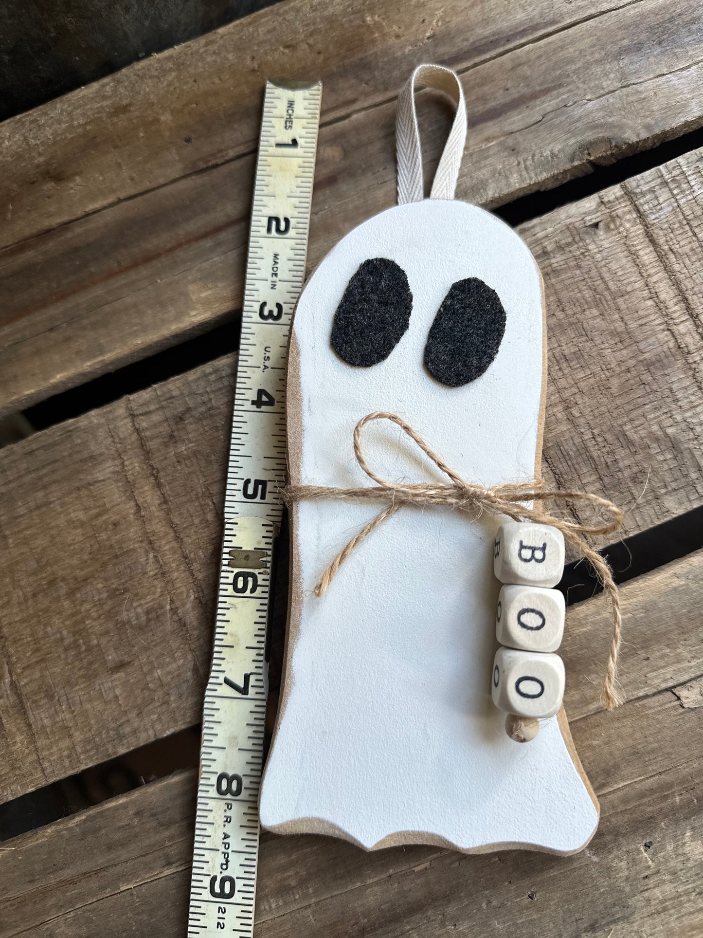 Ghost Wood Hanger or Sitter—BOO