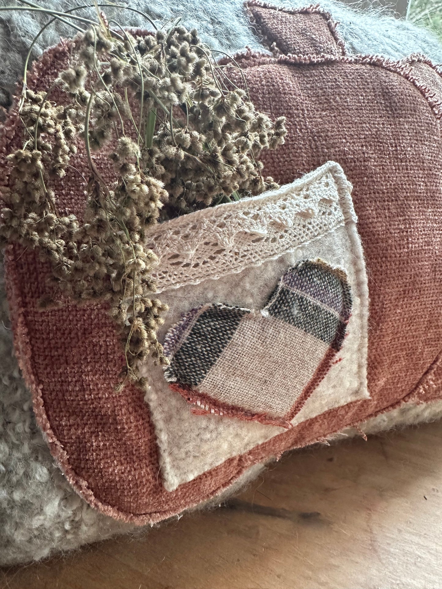 Velvet pumpkin wool pillow