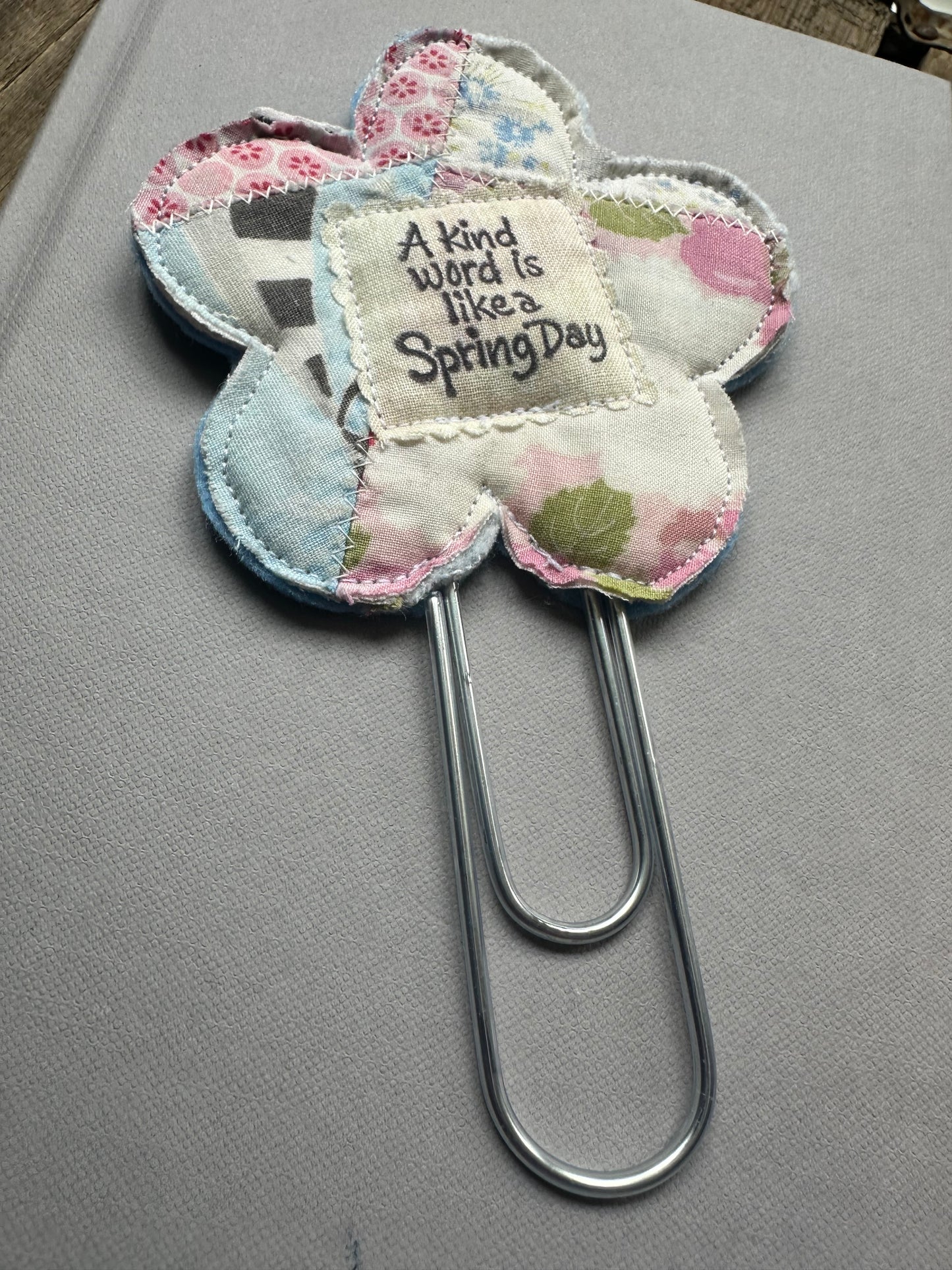 Flower Clip + Patch Bookmark