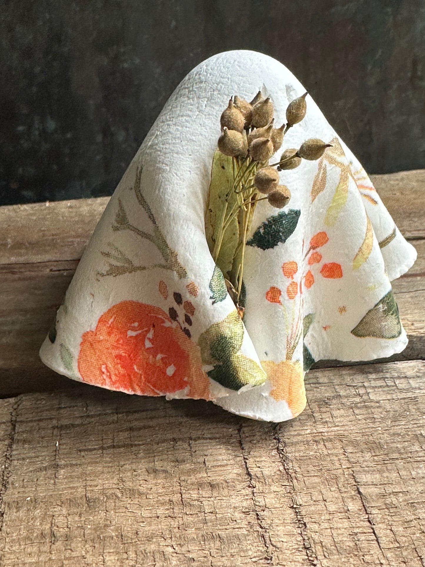 Clay Decoupaged Ghost