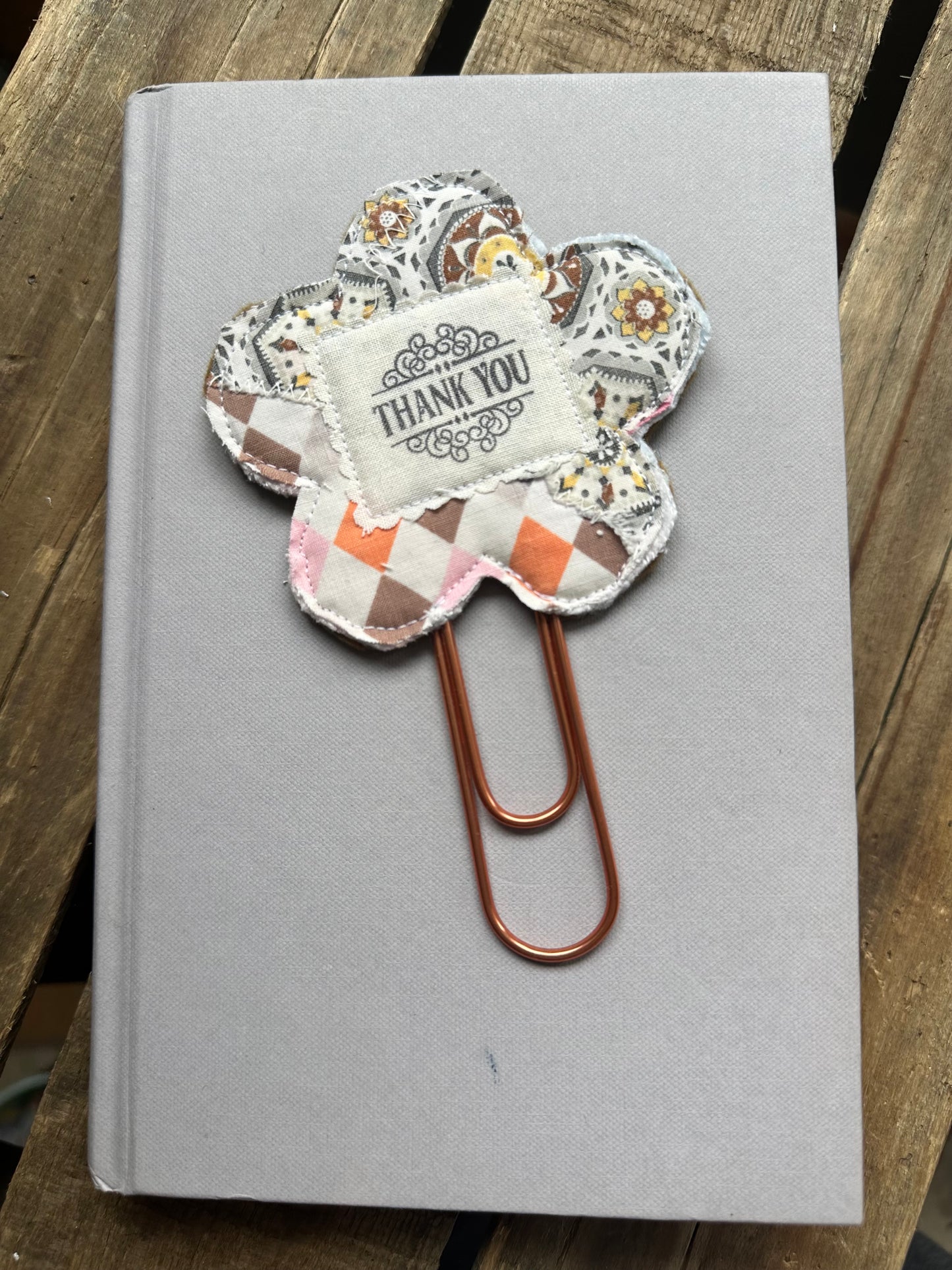 Flower Clip + Patch Bookmark
