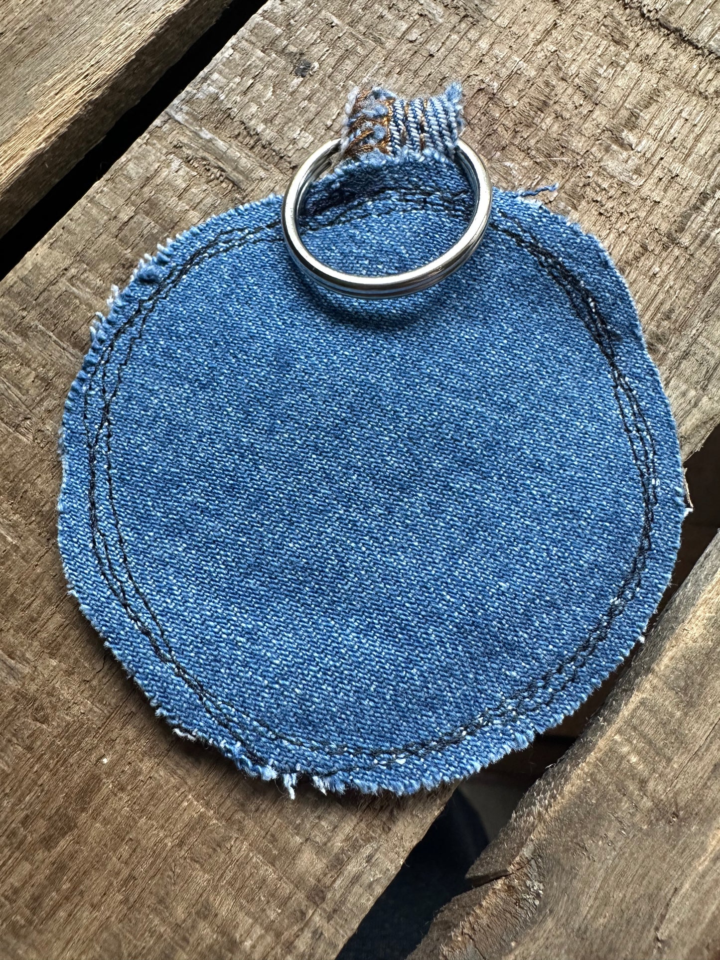 Denim Scrappy Key Ring