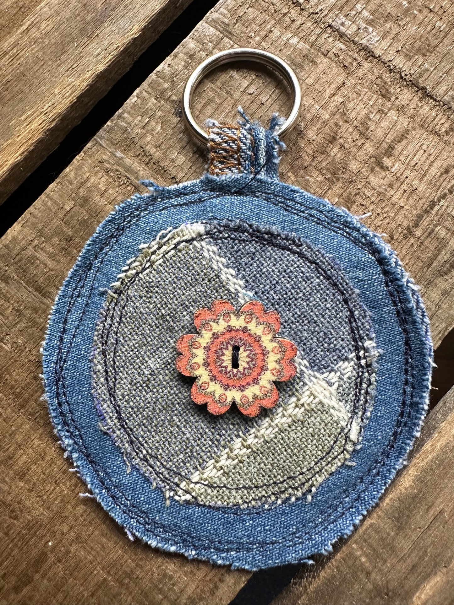 Denim Scrappy Key Ring