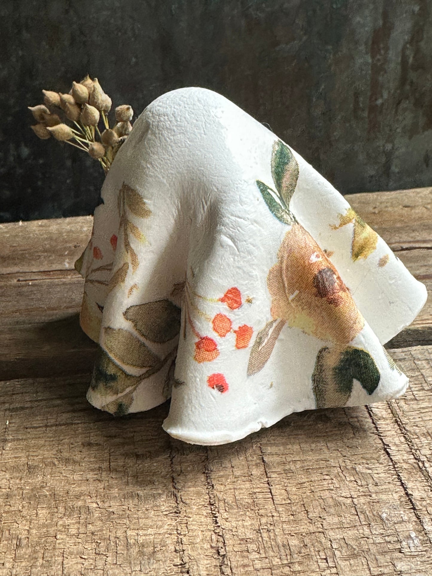 Clay Decoupaged Ghost