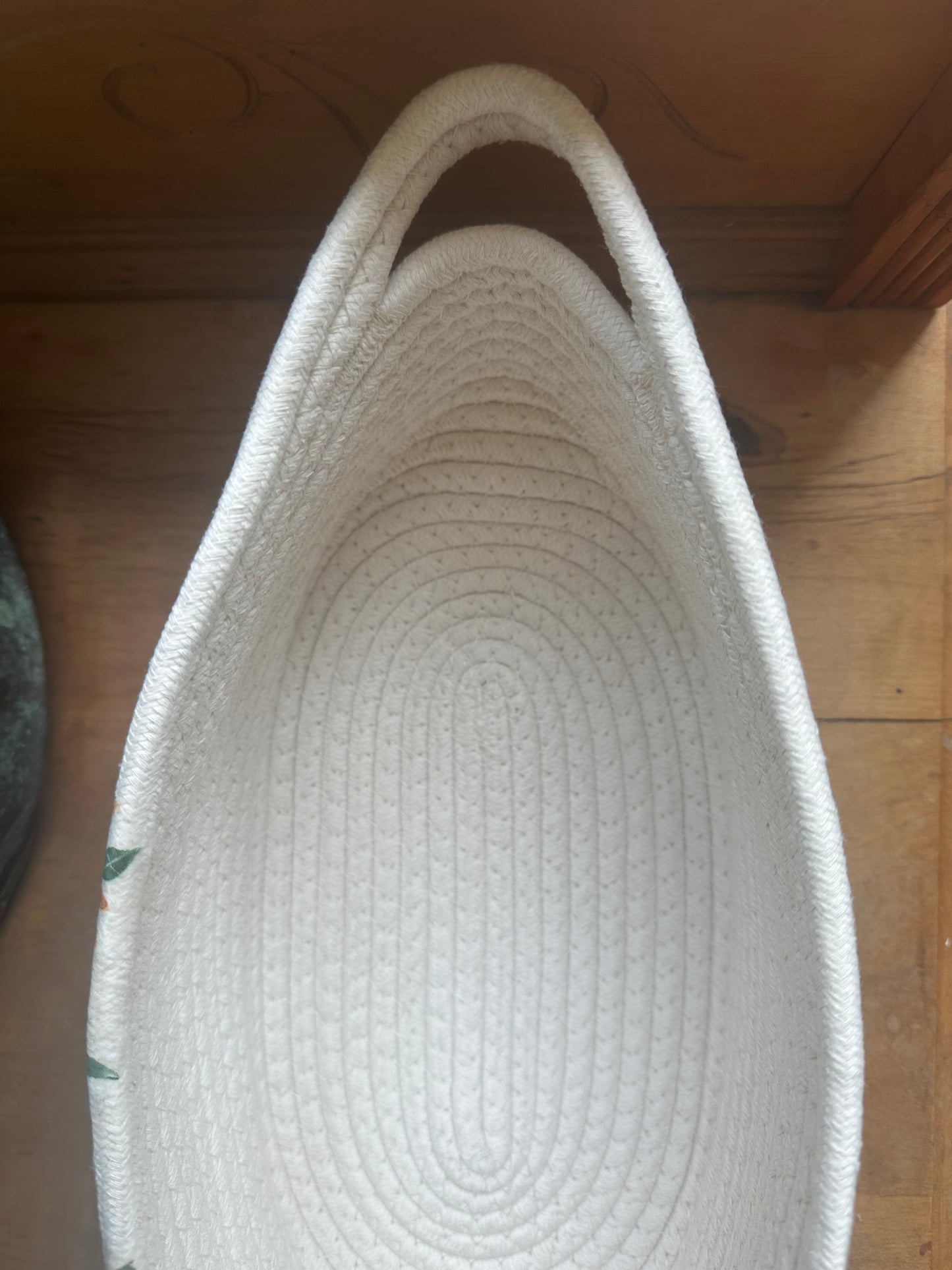 Cotton Woven Basket Decoupaged