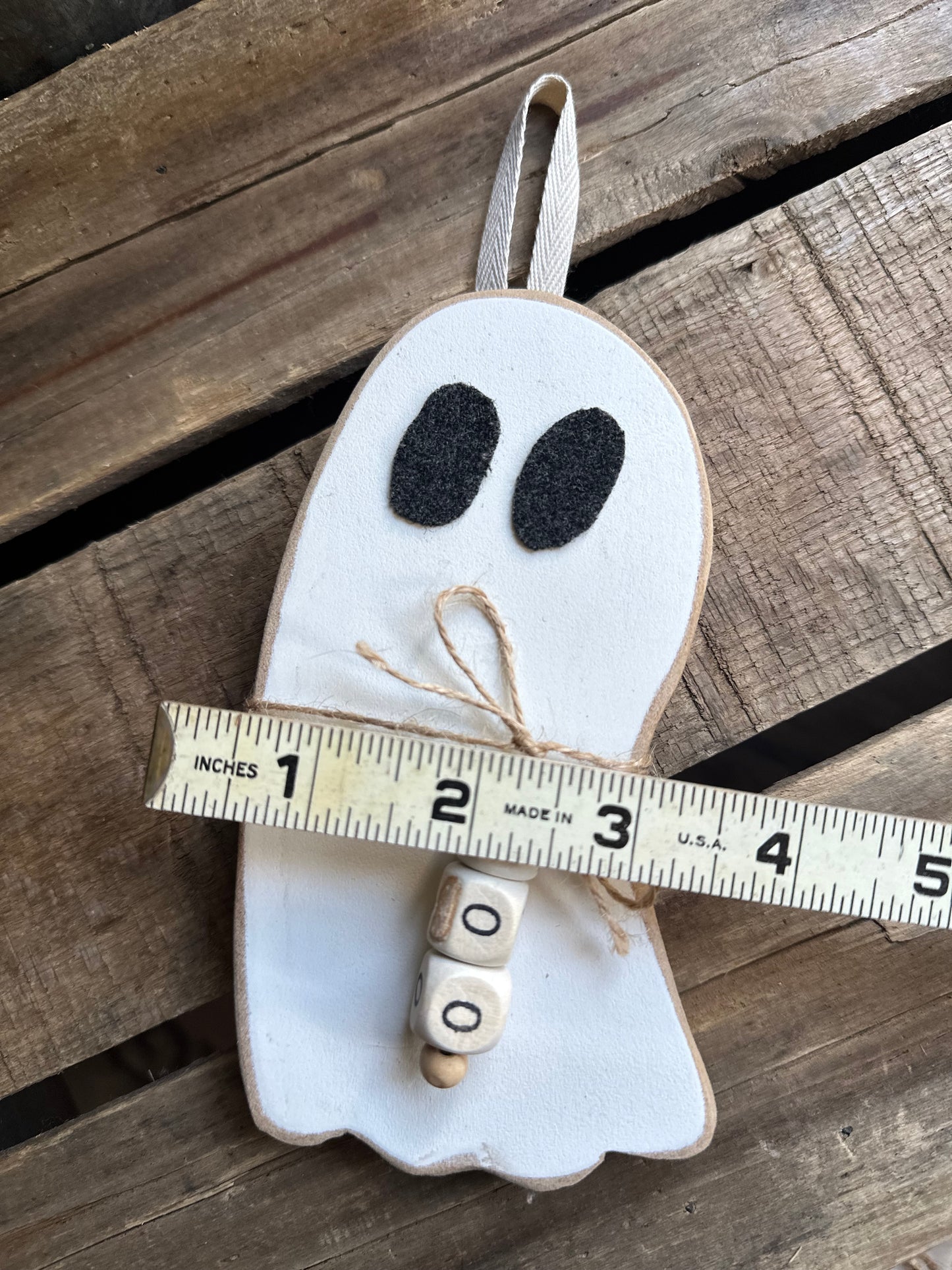 Ghost Wood Hanger or Sitter—BOO