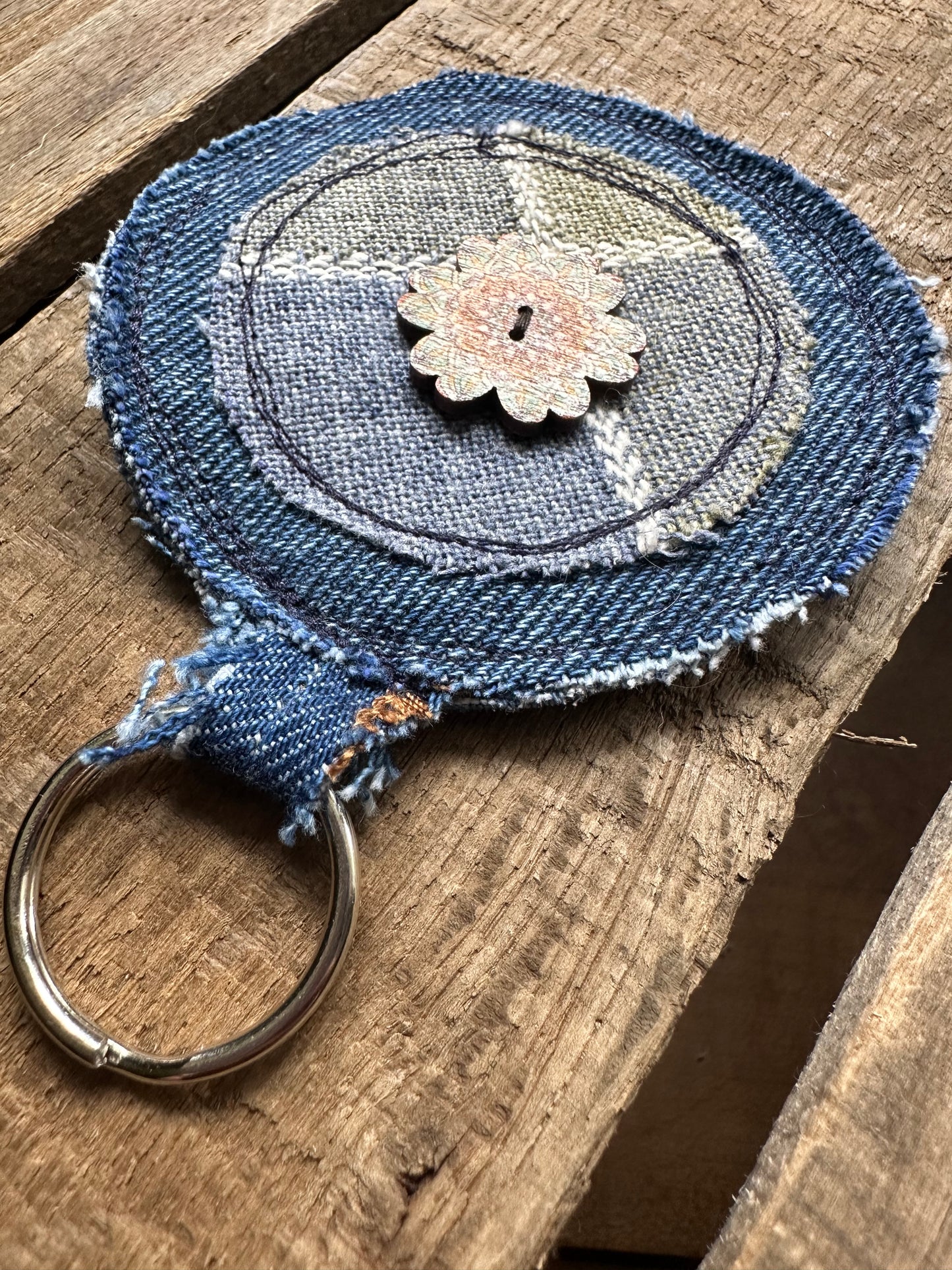 Denim Scrappy Key Ring