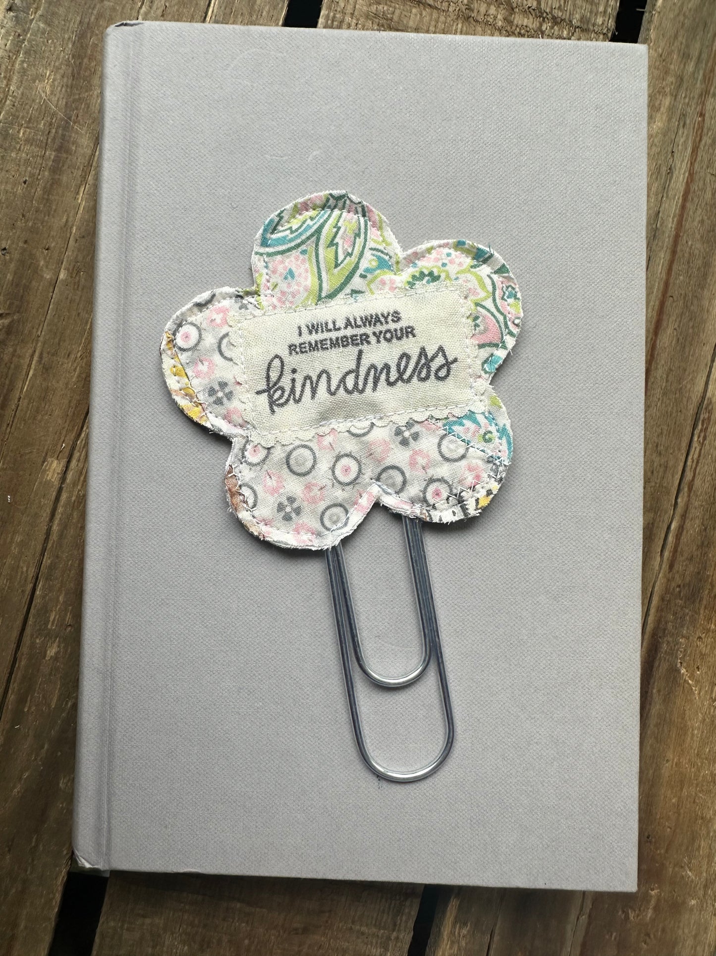 Flower Clip + Patch Bookmark
