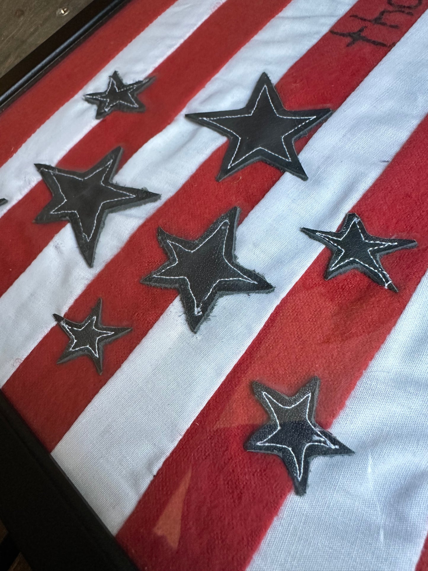 Patriotic Framed Sampler Hand Stitched