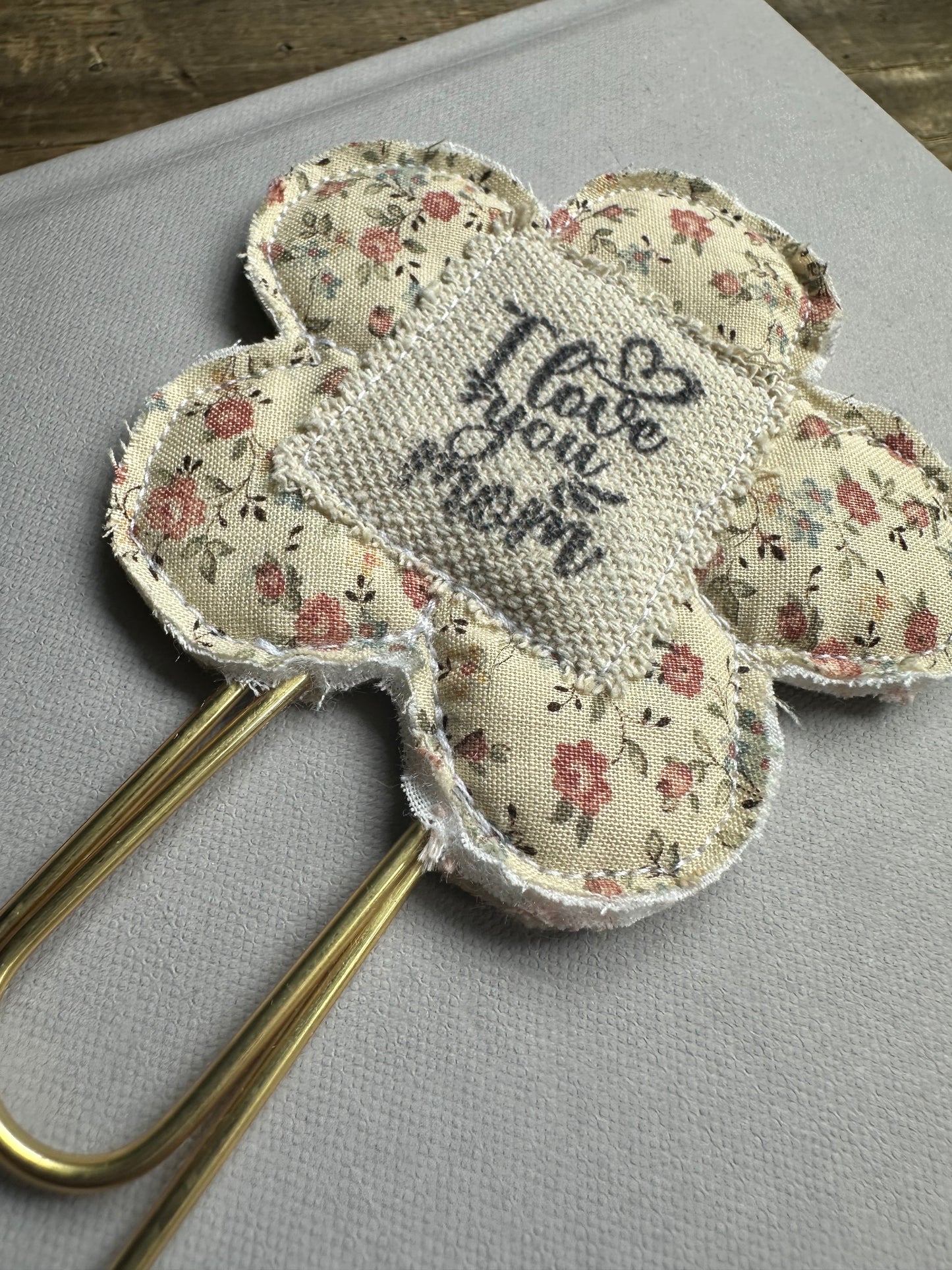 Flower Clip + Patch Bookmark