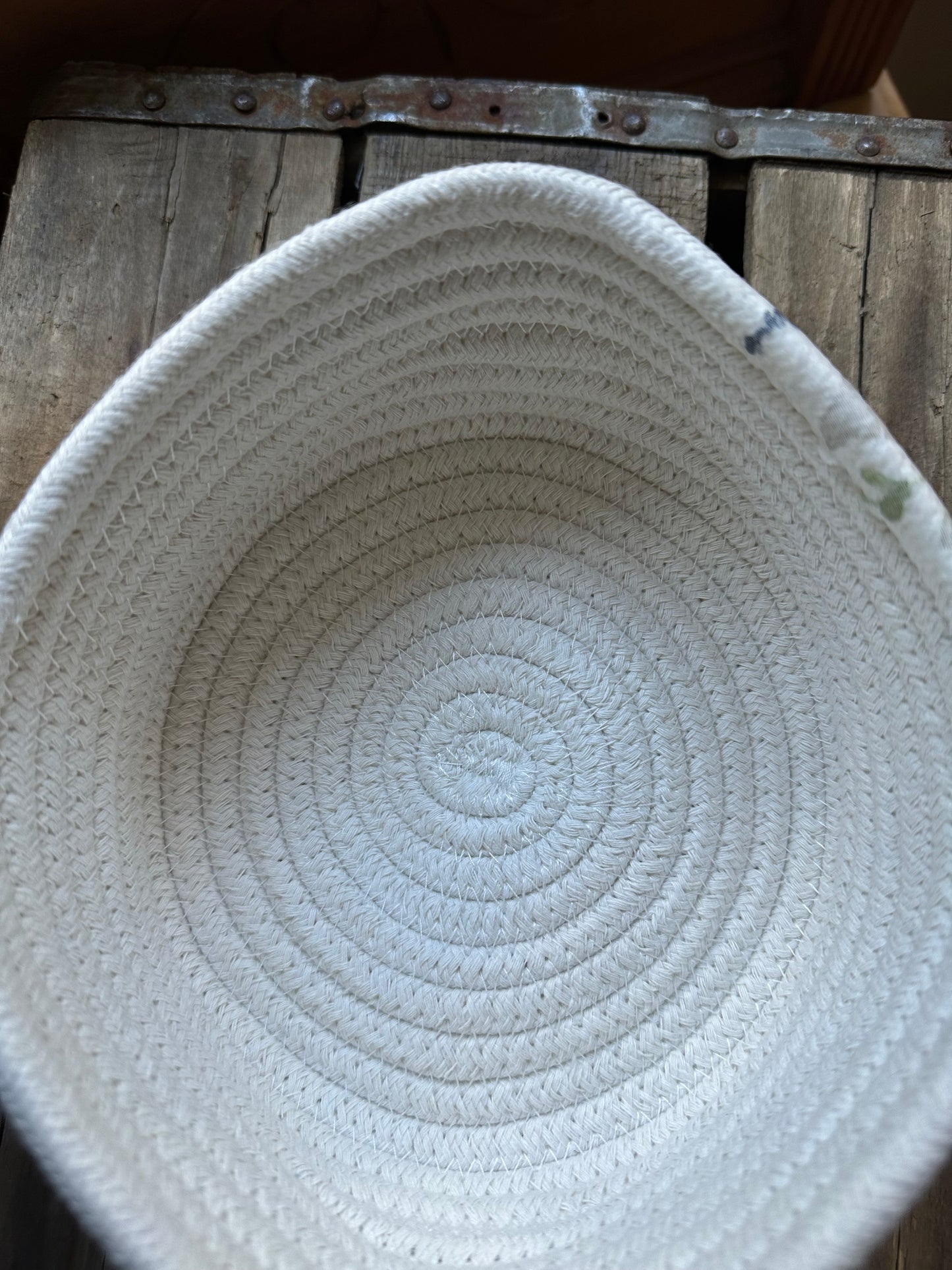 Cotton Woven Basket Decoupaged—SET