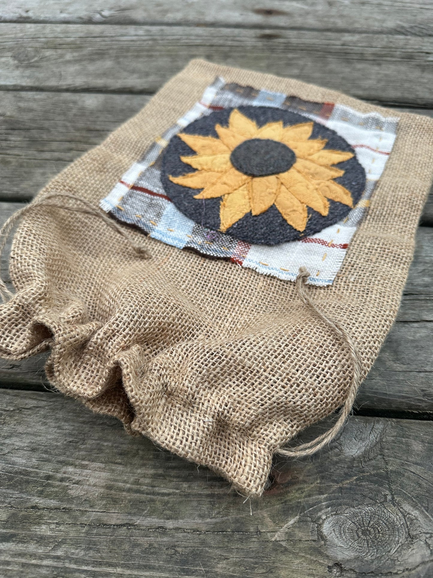 Burlap Sack Sunflower Patch