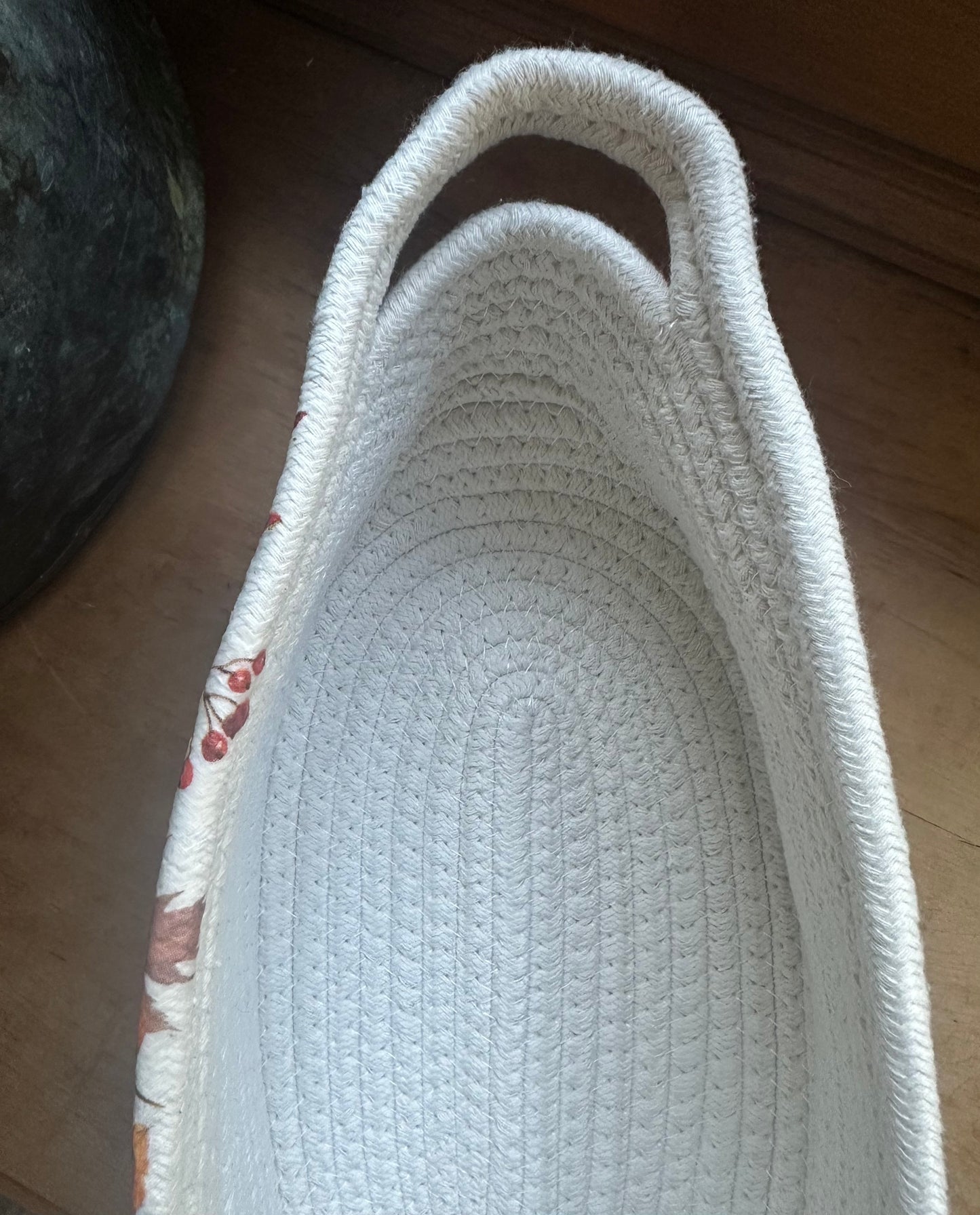 Cotton Woven Basket Decoupaged Fall