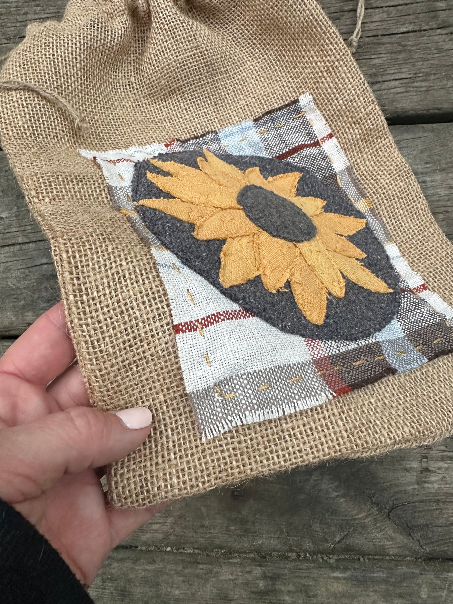 Burlap Sack Sunflower Patch