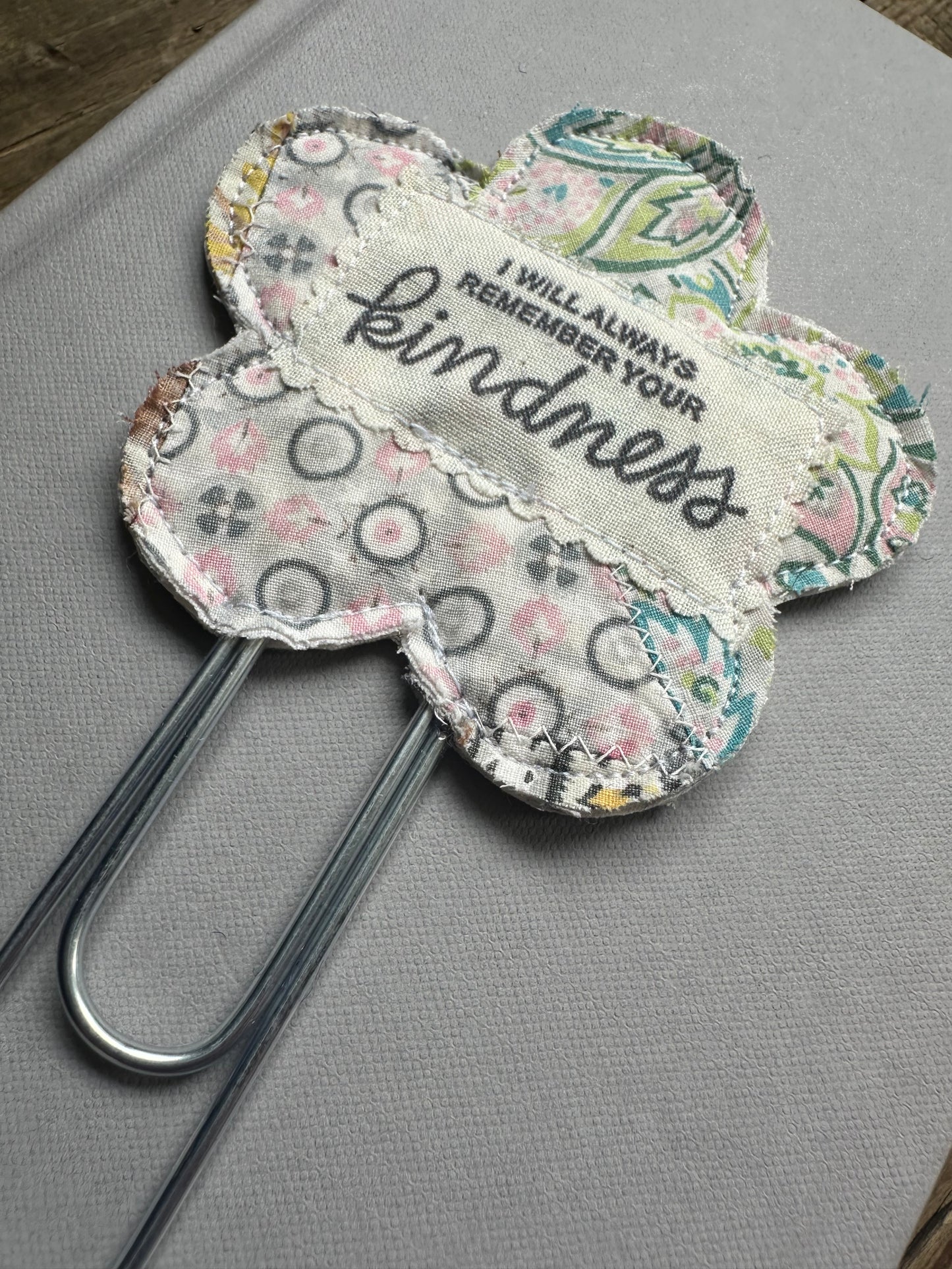 Flower Clip + Patch Bookmark
