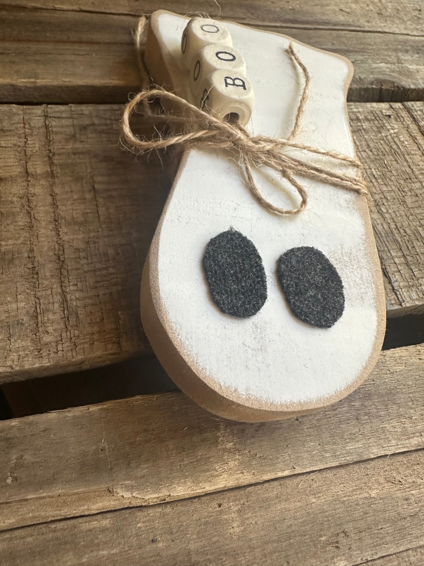 Ghost Wood Hanger or Sitter—BOO