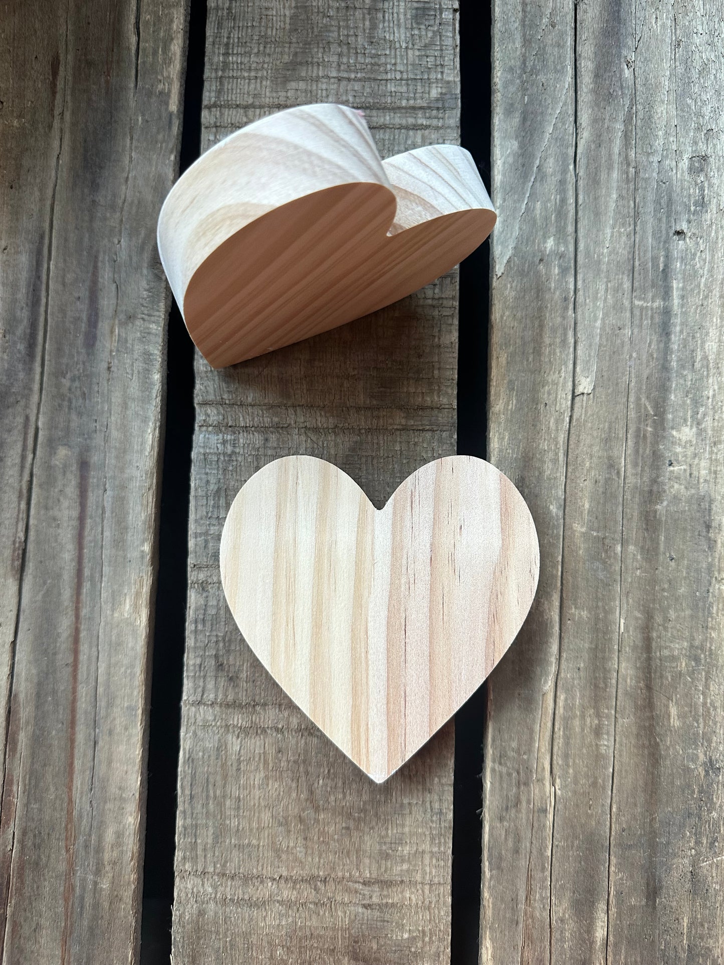 Wood Heart Shelf Sitter Set