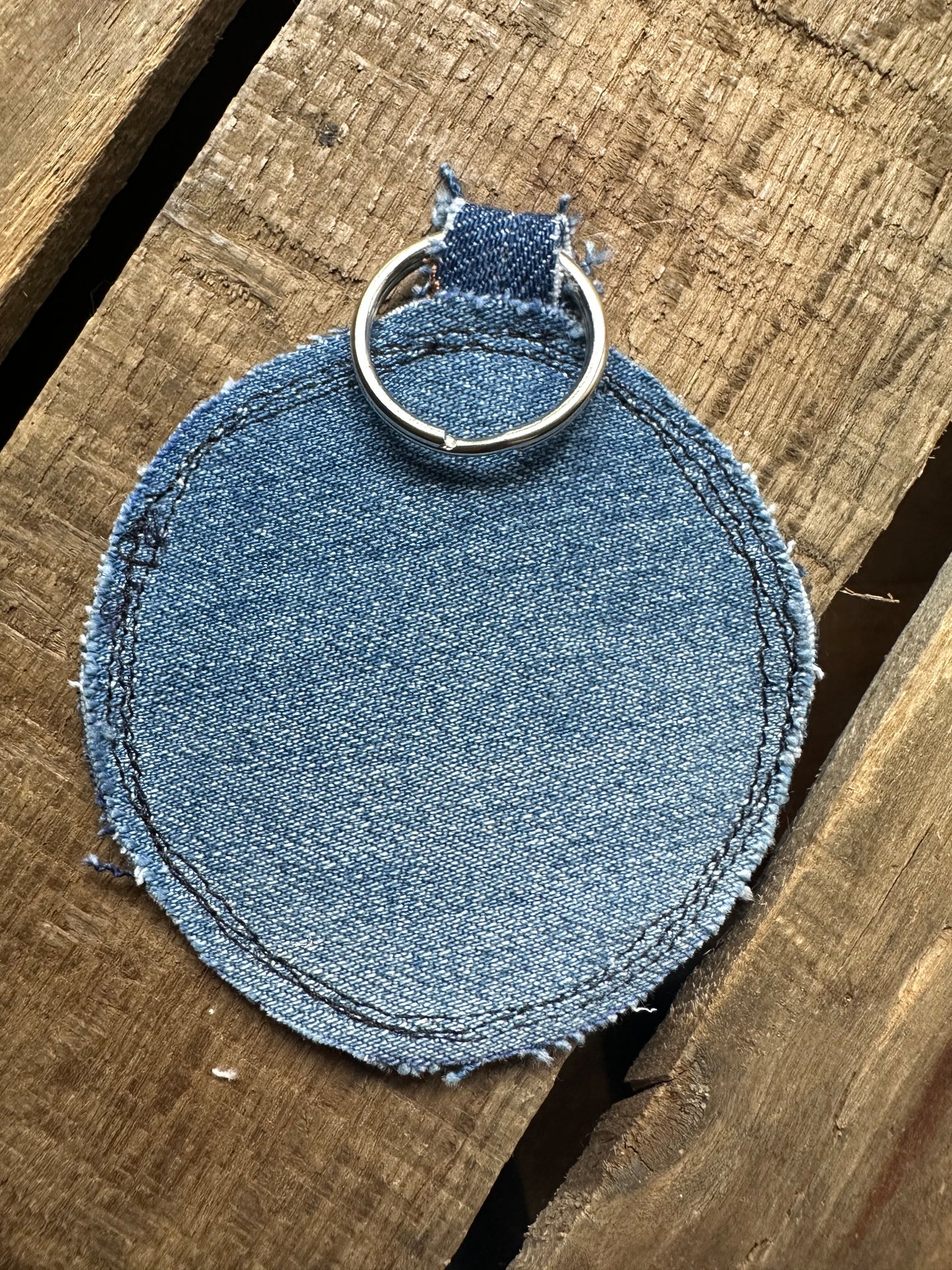 Denim Scrappy Key Ring