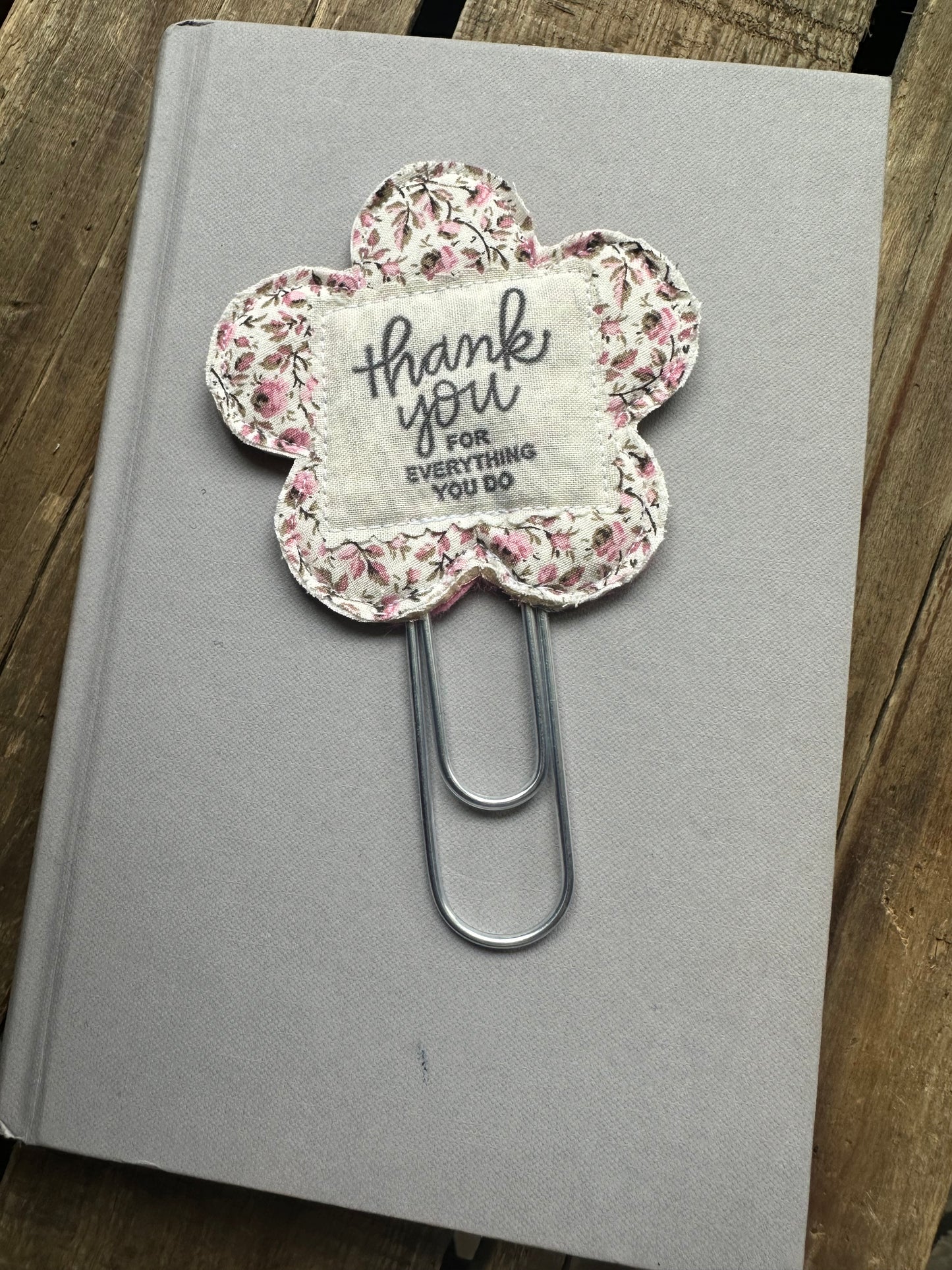 Flower Clip + Patch Bookmark