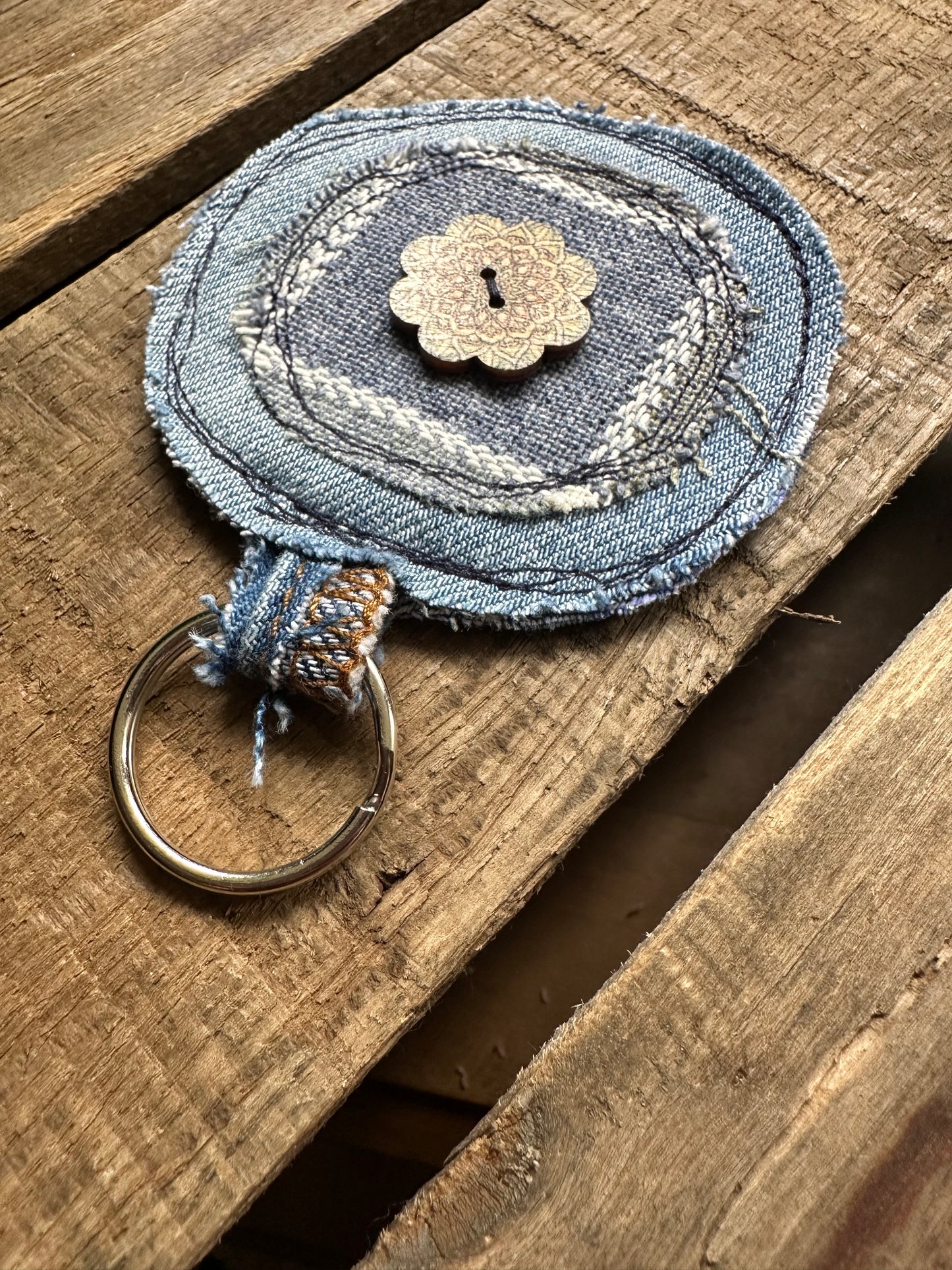 Denim Scrappy Key Ring