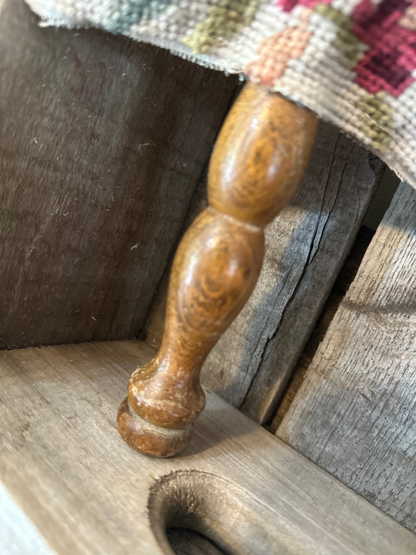 Fall Tapestry tree + vintage spindle base