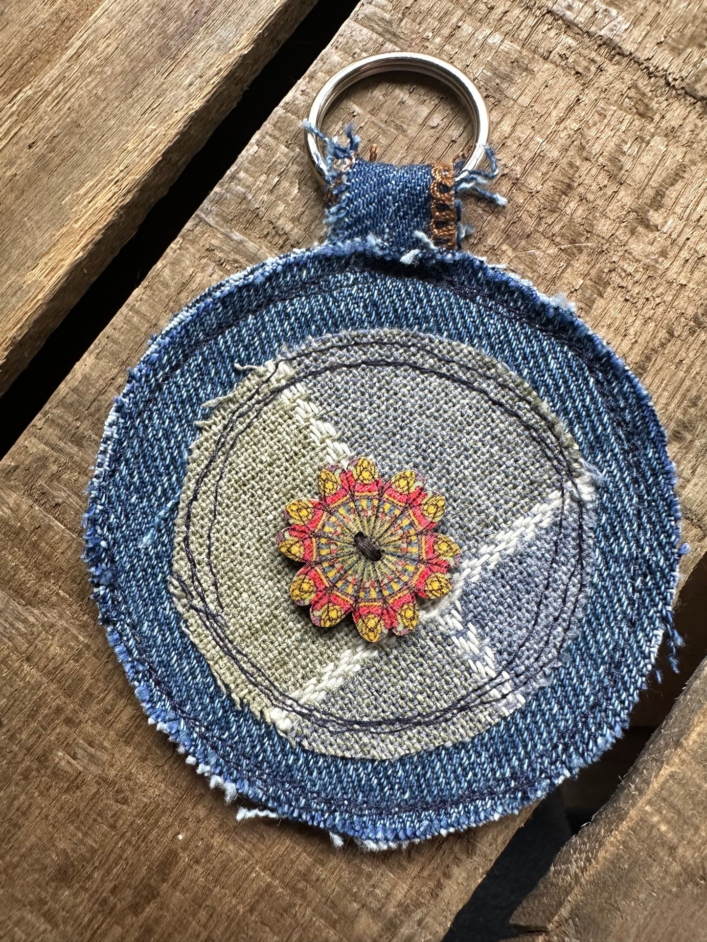 Denim Scrappy Key Ring