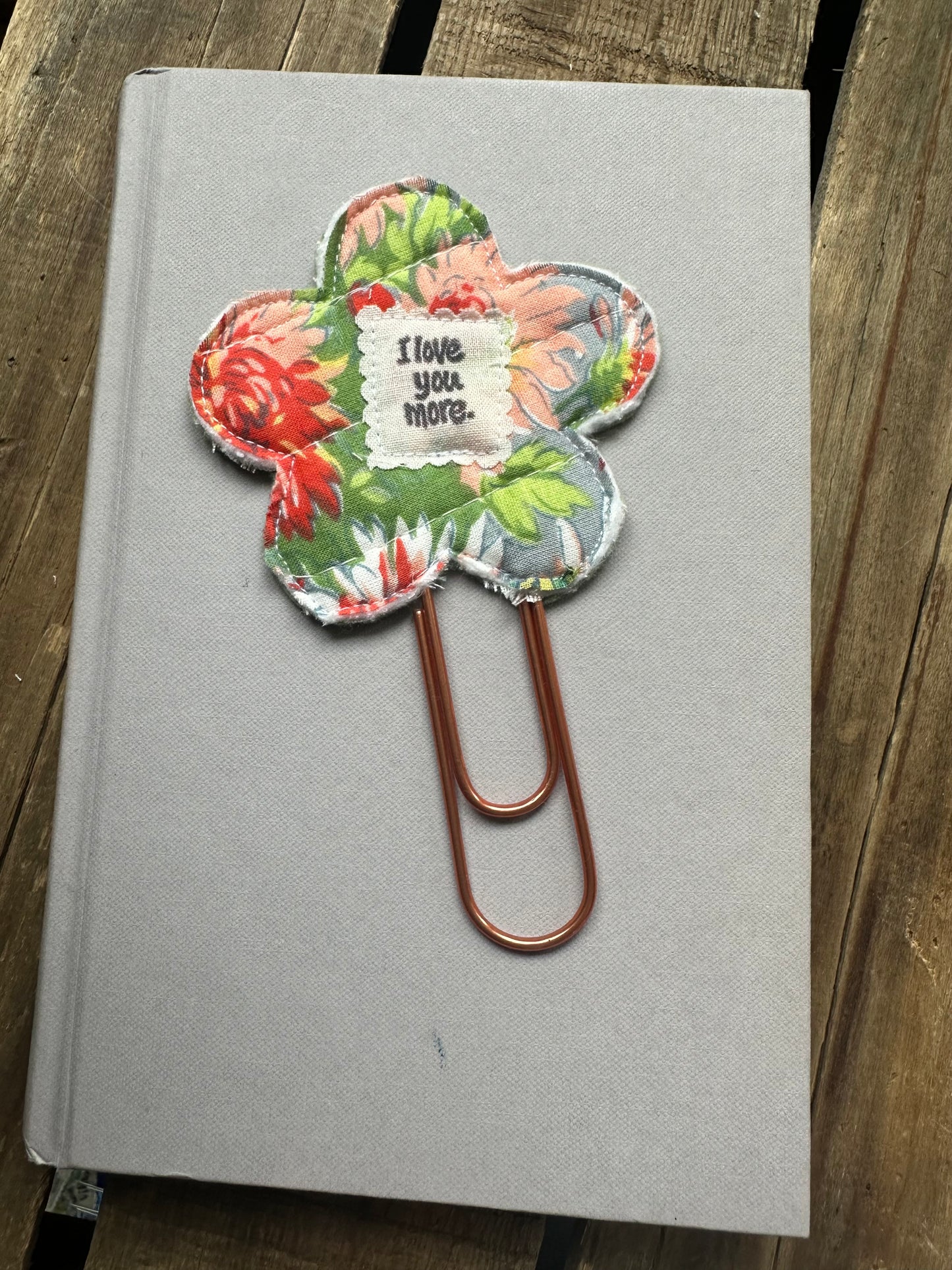 Flower Clip + Patch Bookmark