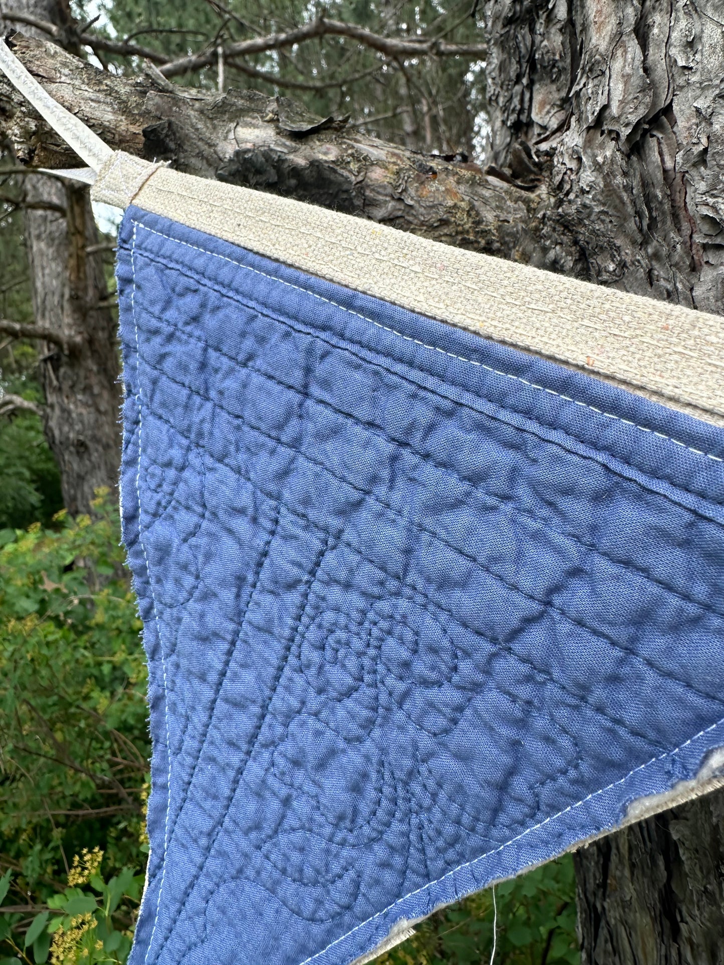 BANNER Patriotic Blue + Red Quilted Pendants