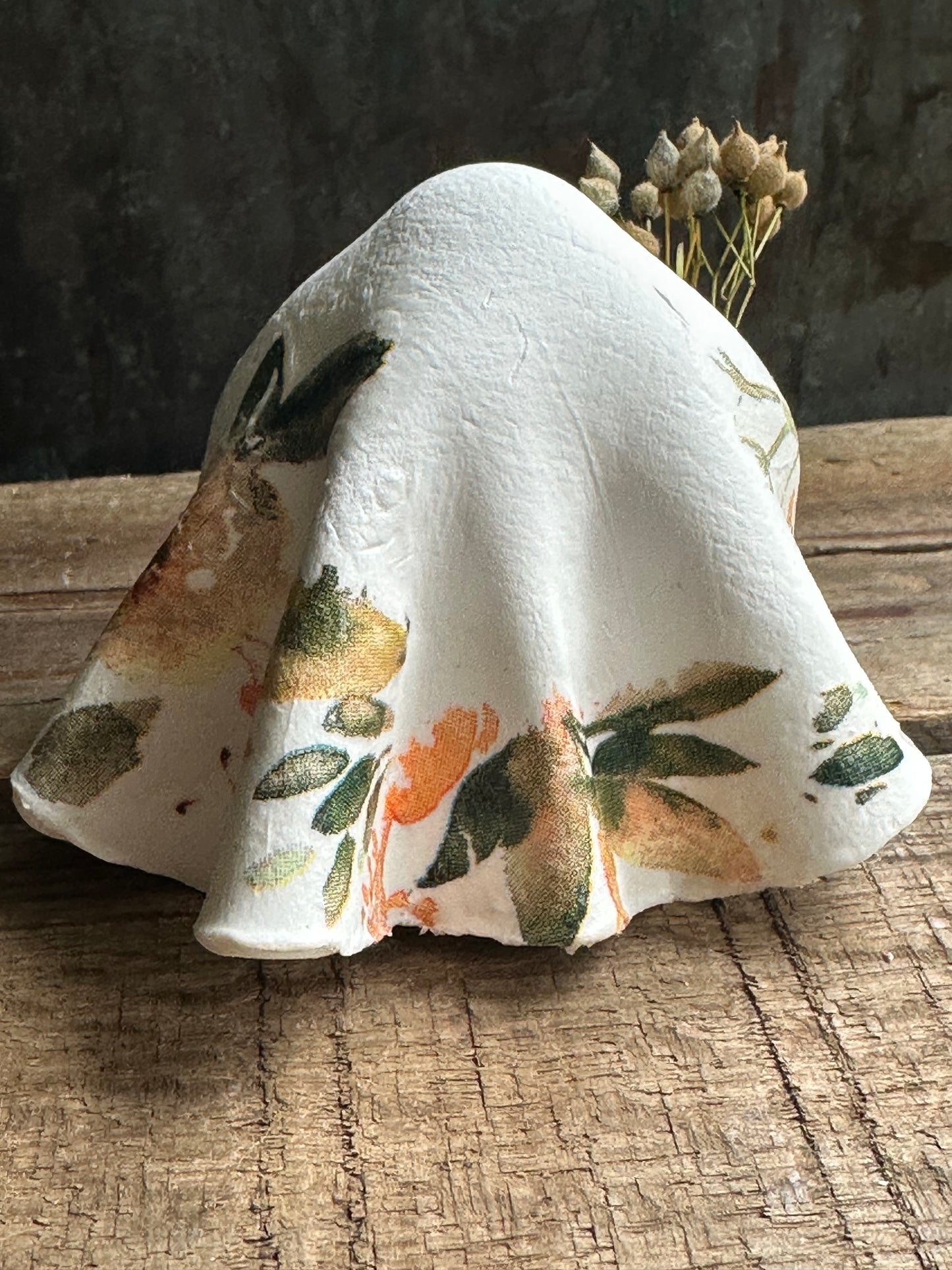 Clay Decoupaged Ghost
