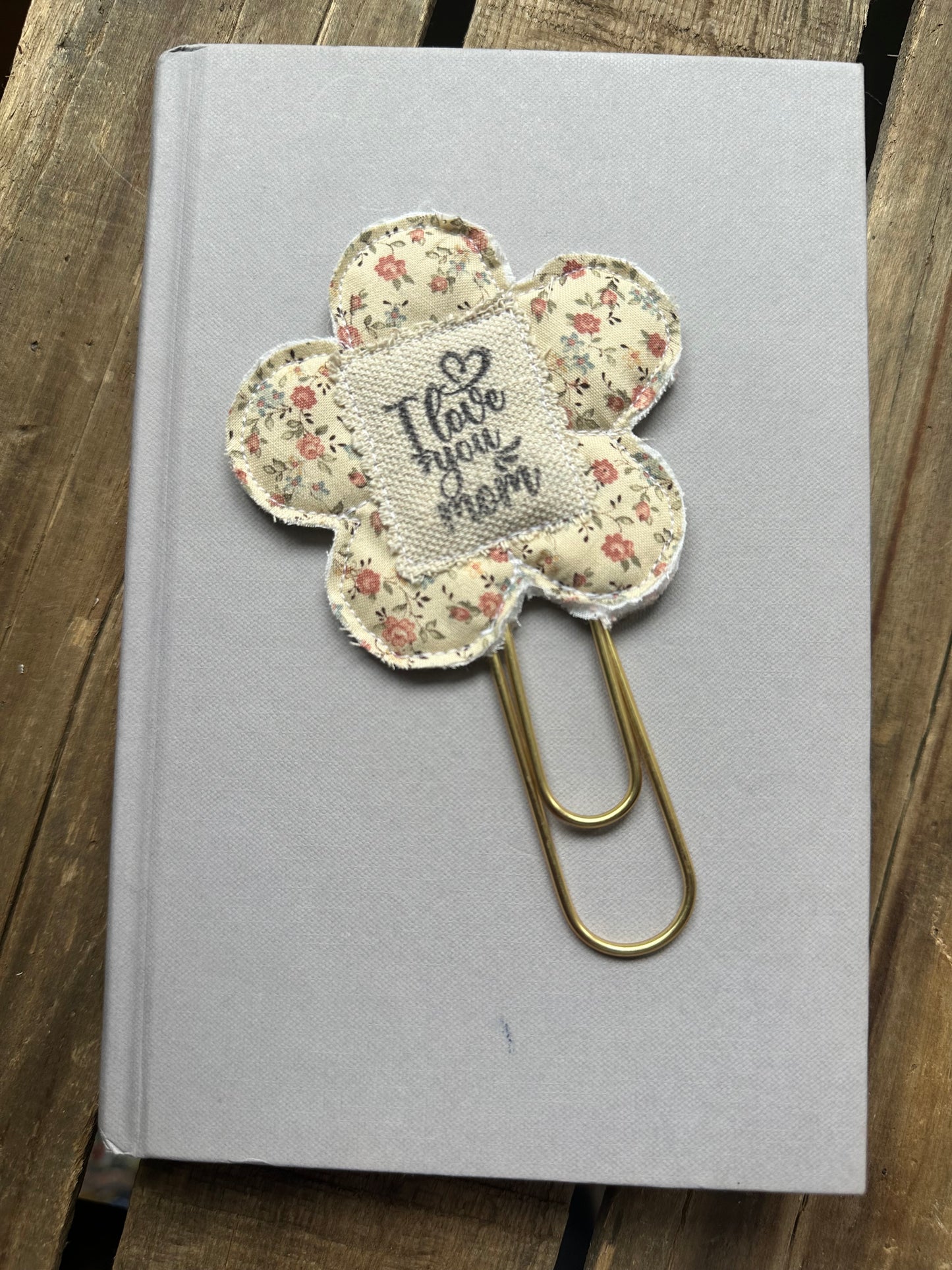Flower Clip + Patch Bookmark