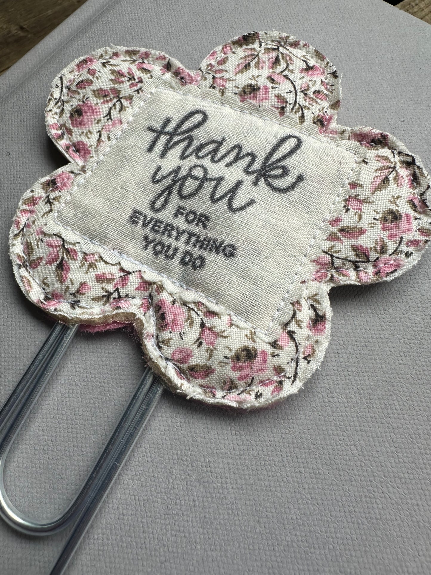 Flower Clip + Patch Bookmark