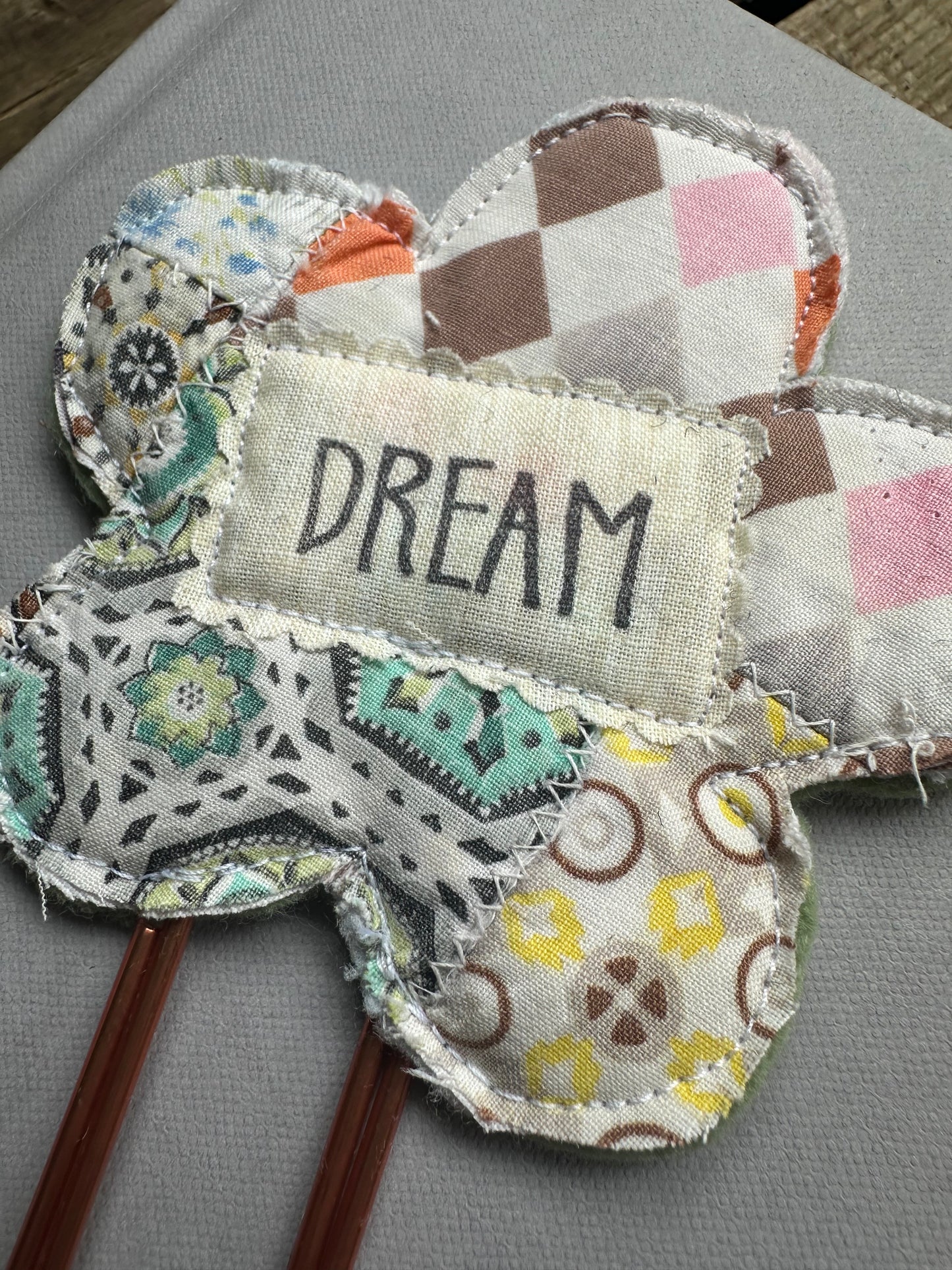 Flower Clip + Patch Bookmark