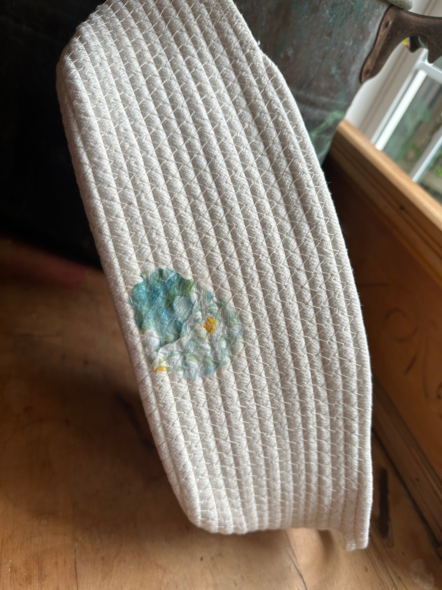 Cotton Woven Basket Decoupaged