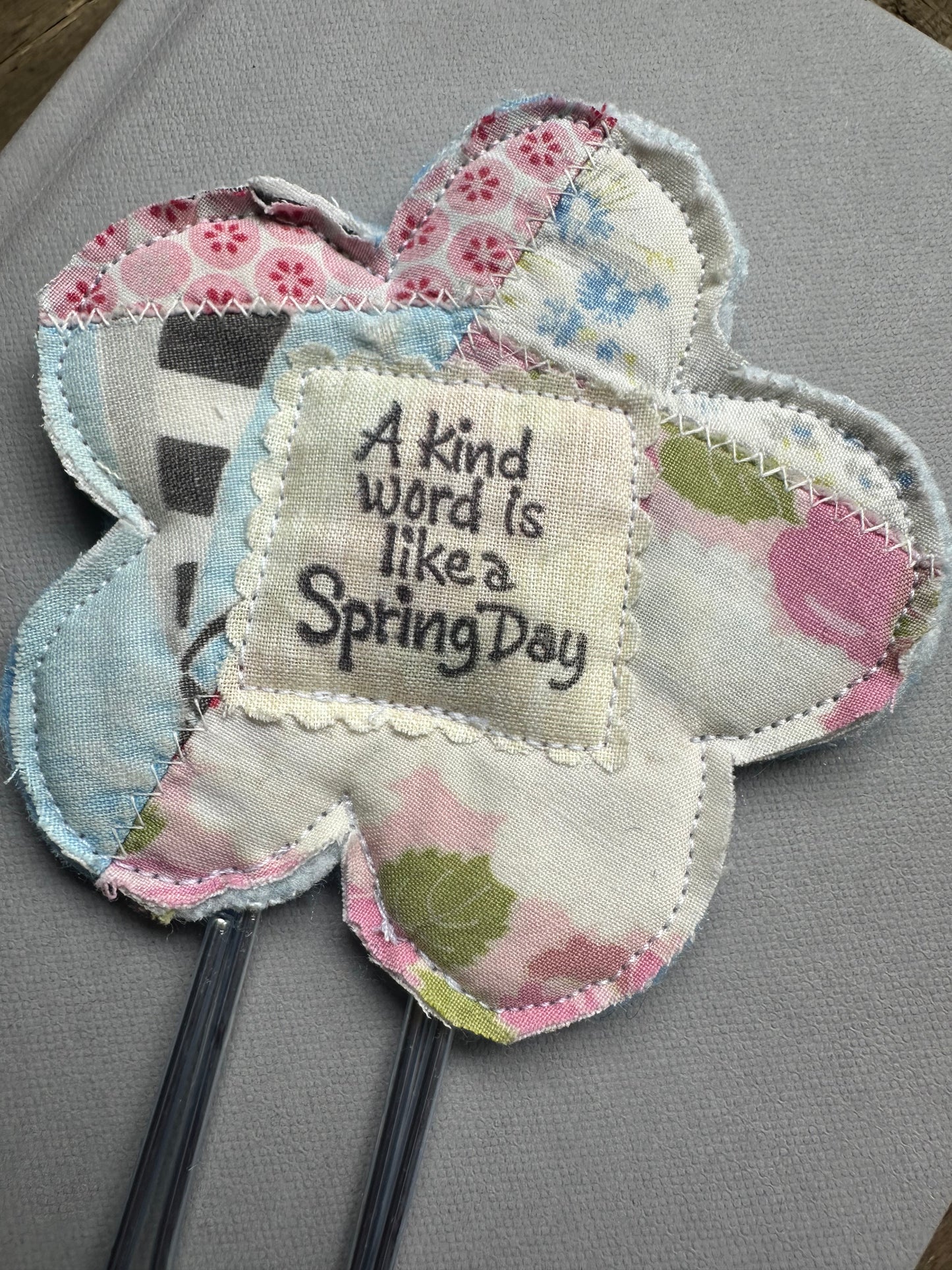 Flower Clip + Patch Bookmark
