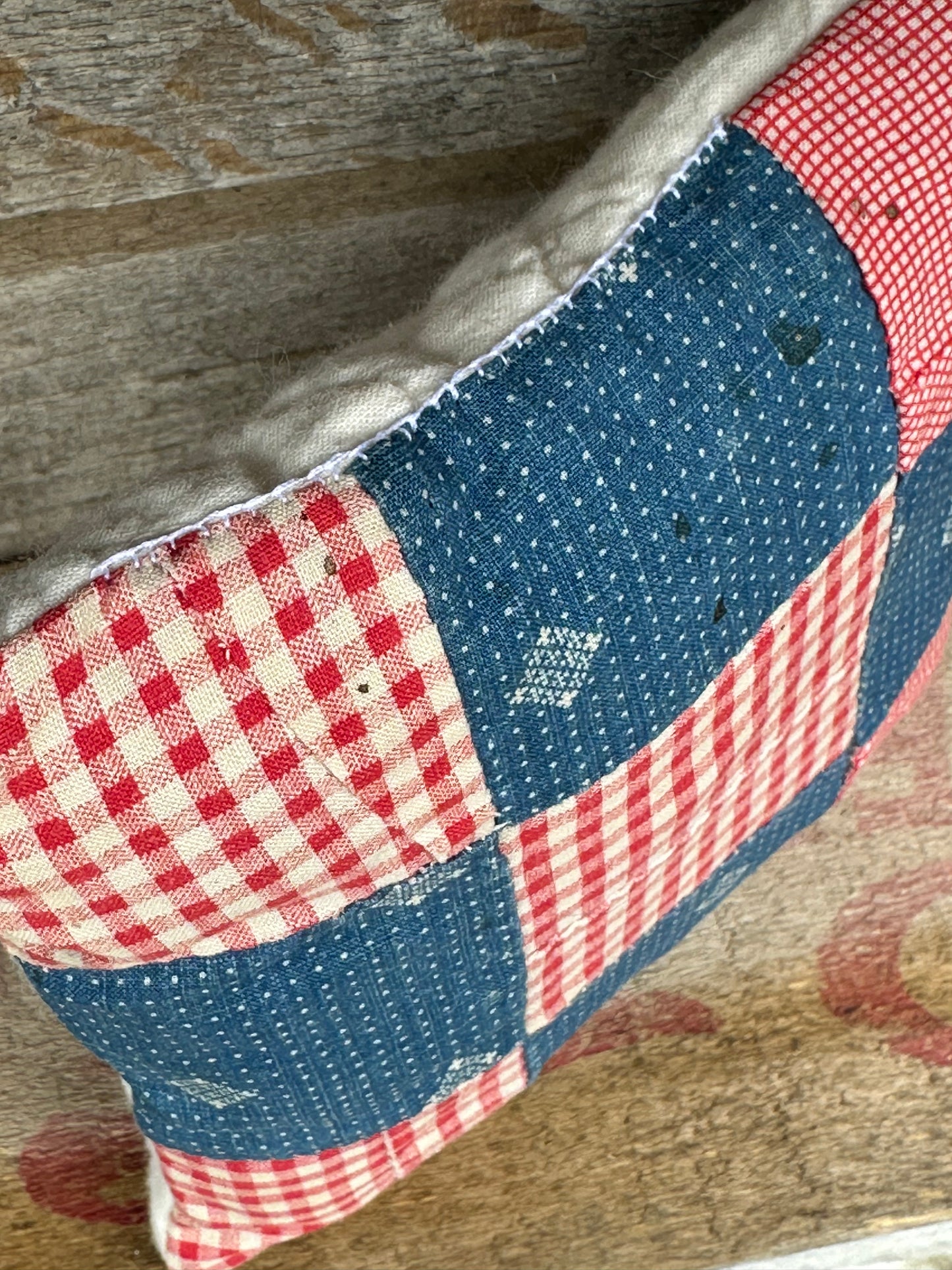 VERY OLD Cutter Quilt Shelf Pillow