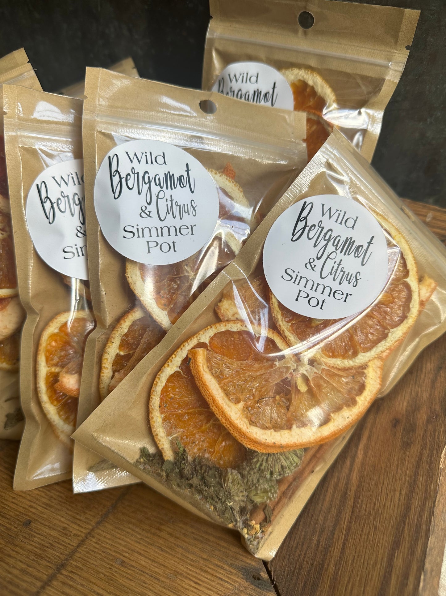 Cozy Simmer Pot Pack: pack of FIVE (5) Wild Bergamot + Citrus