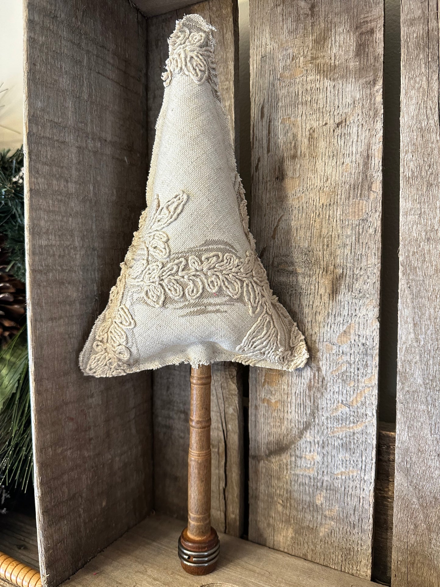 Vintage Textured Linen Accent Tree