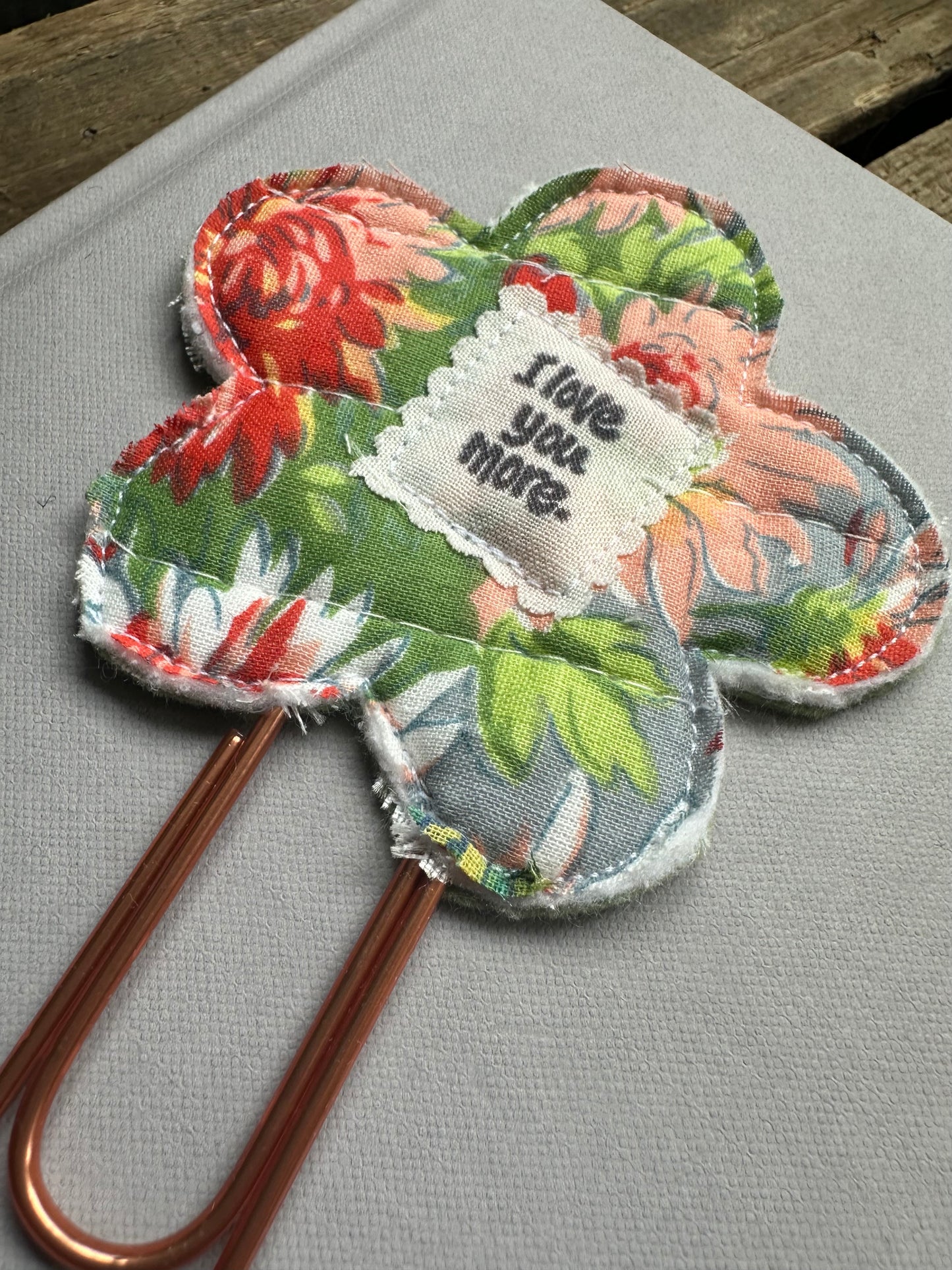 Flower Clip + Patch Bookmark