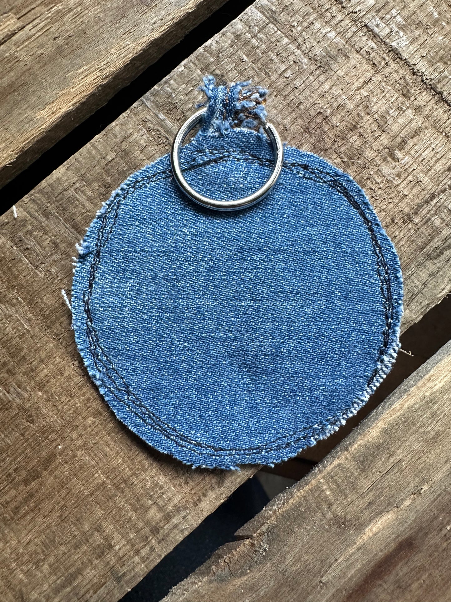 Denim Scrappy Key Ring