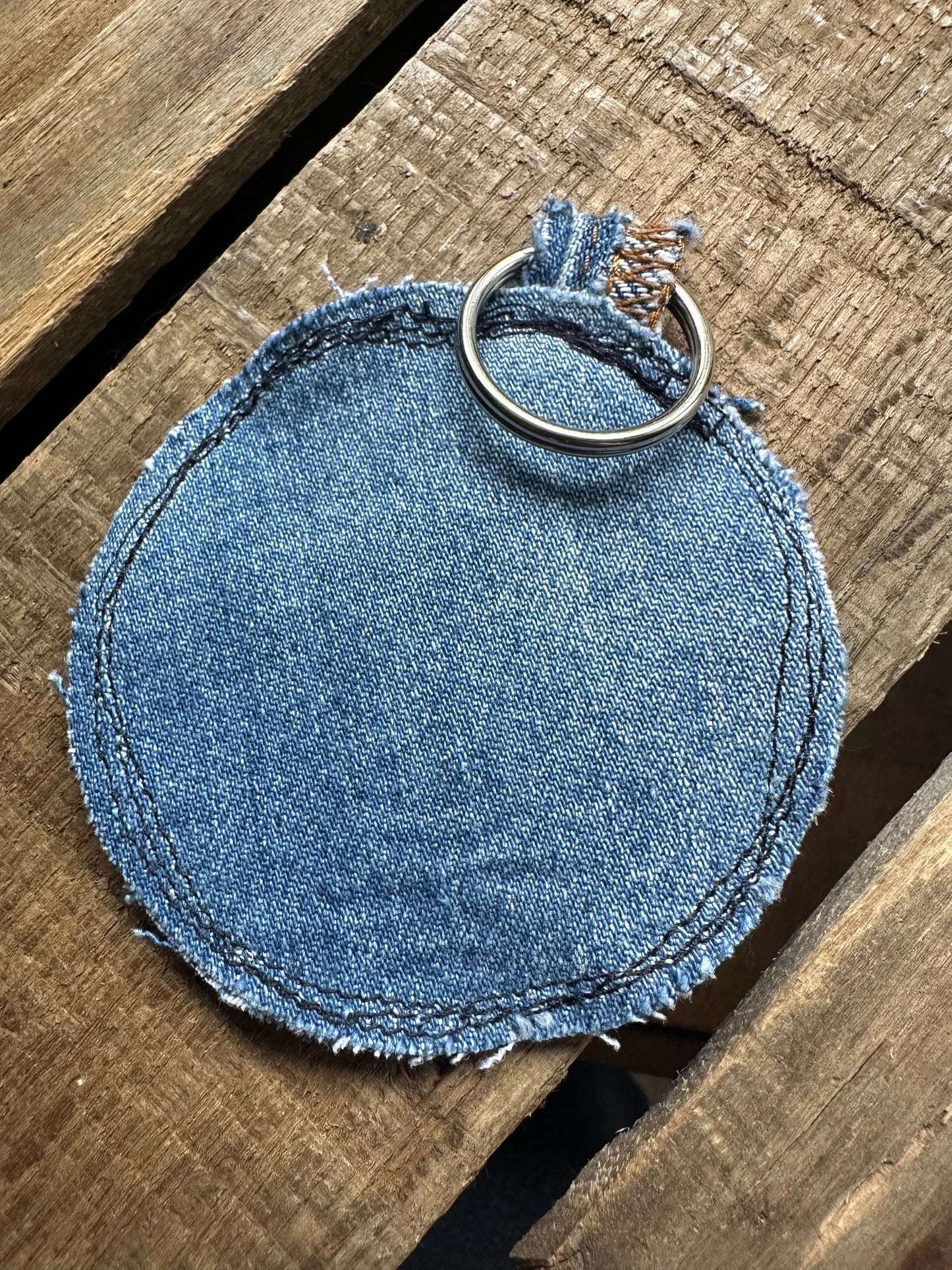 Denim Scrappy Key Ring