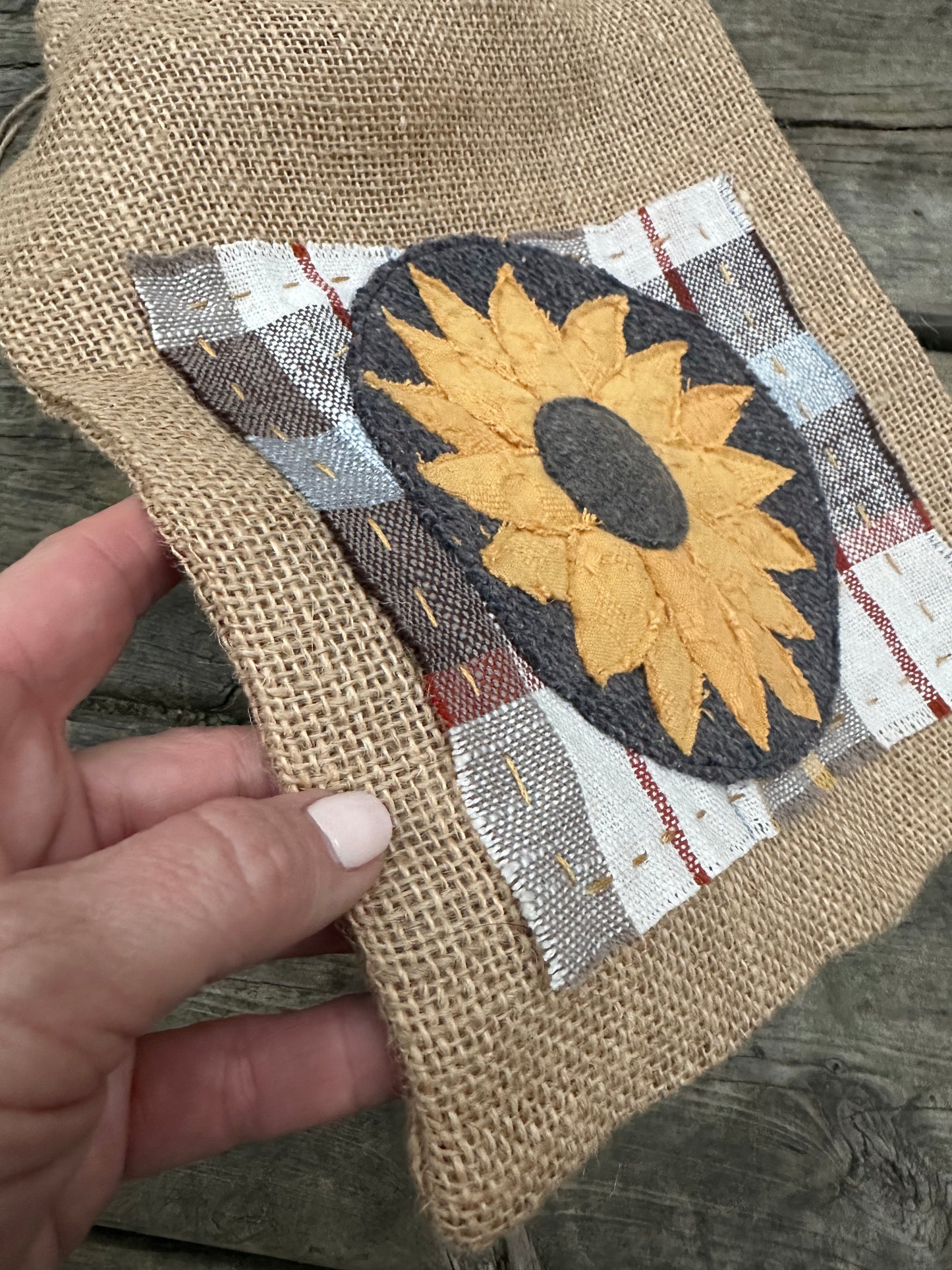 Burlap Sack Sunflower Patch