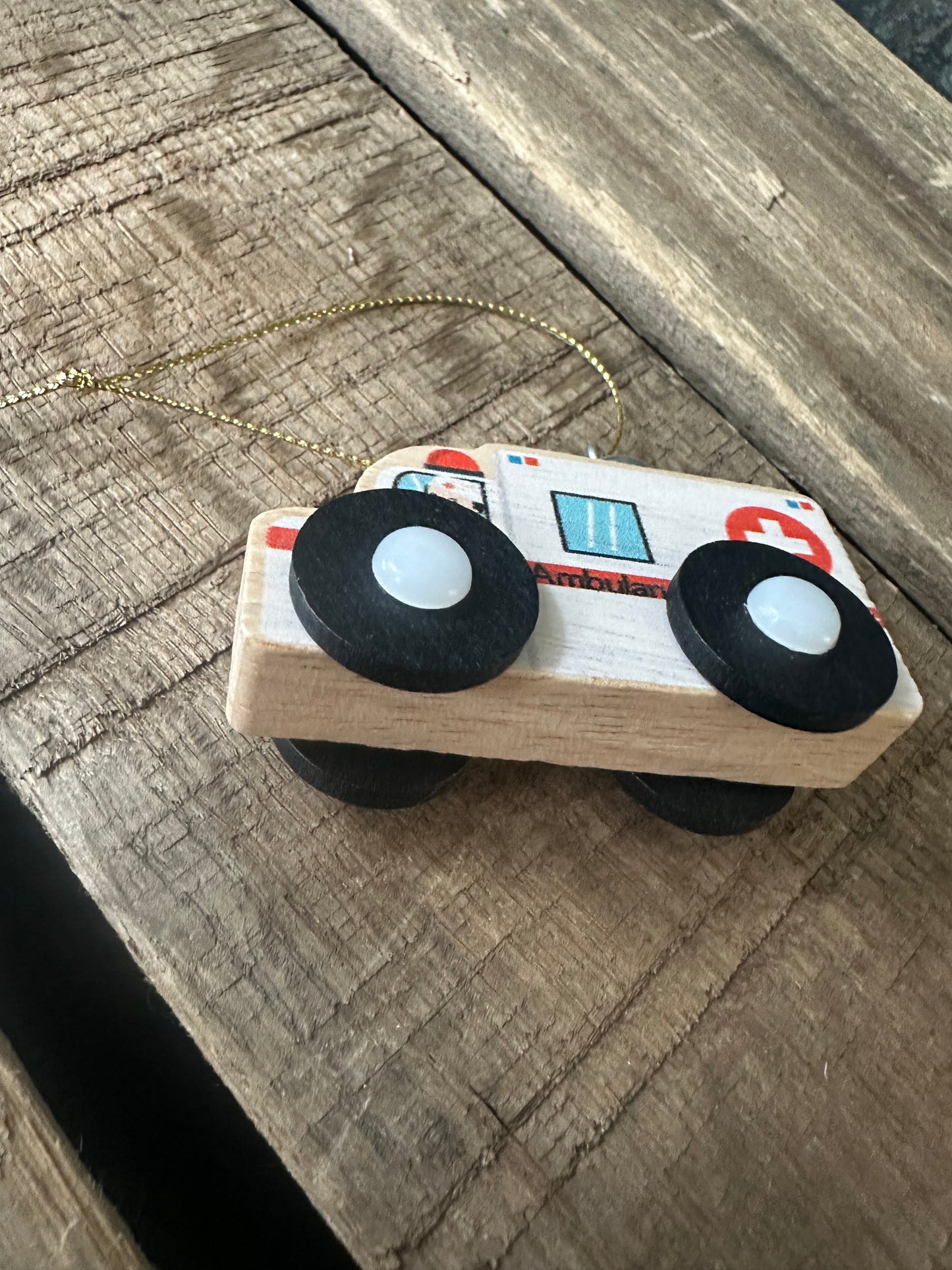 Wood Toy: Ambulance Ornament