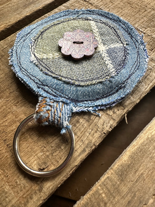 Denim Scrappy Key Ring