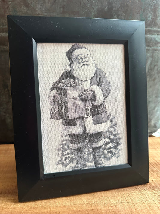 Jolly Santa Framed Canvas