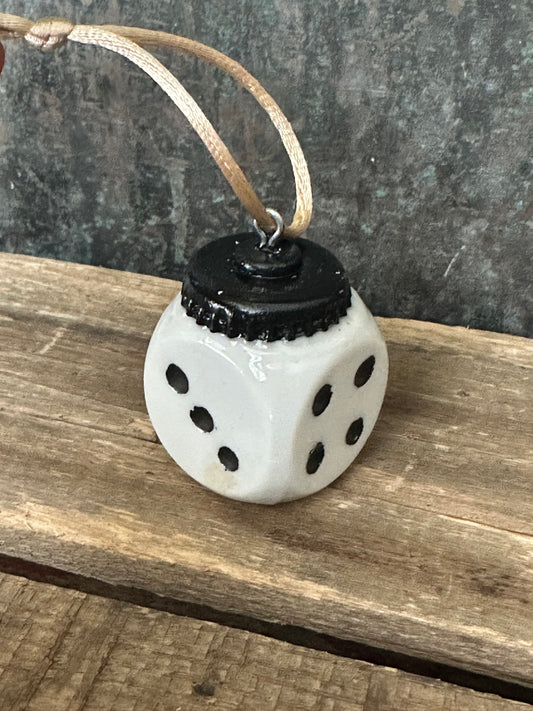 Ceramic 1950s Dice Ornament